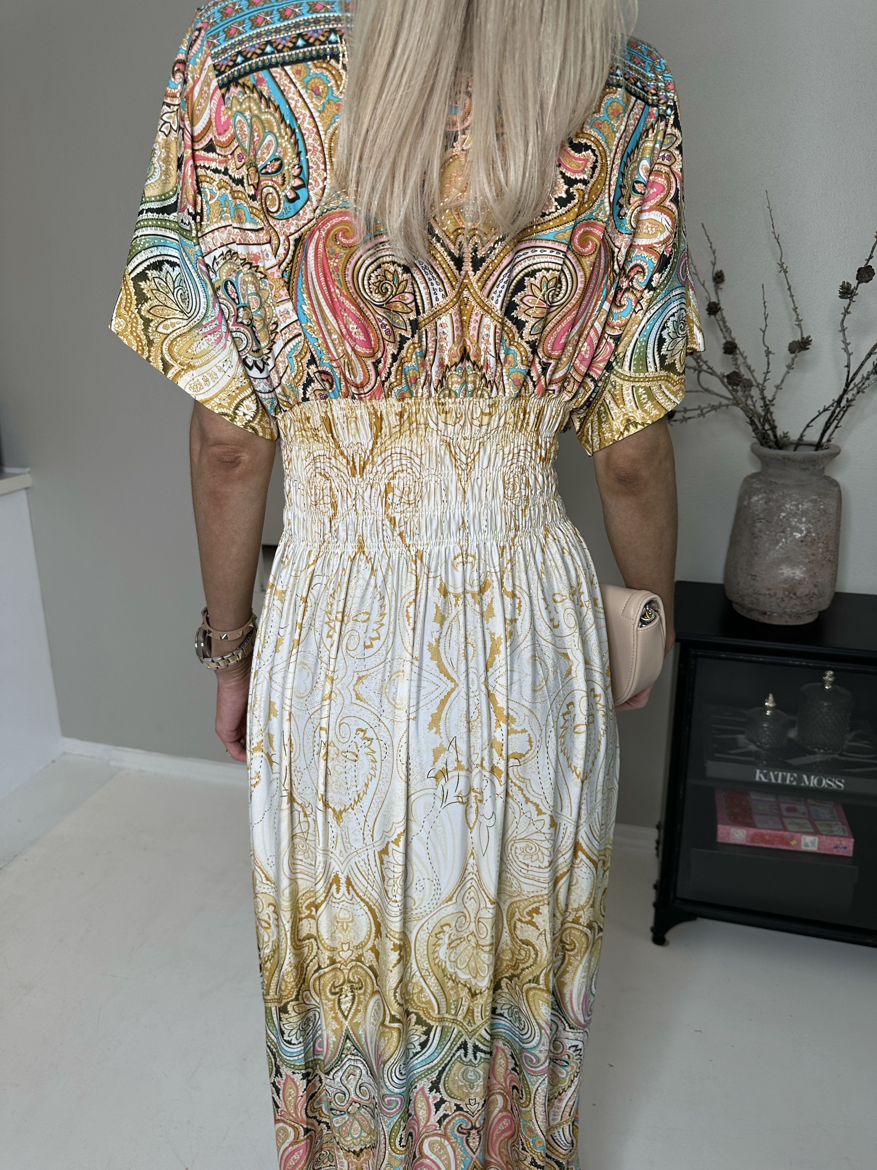 Pams - Lang mønstret elastisk kjole (bestseller)