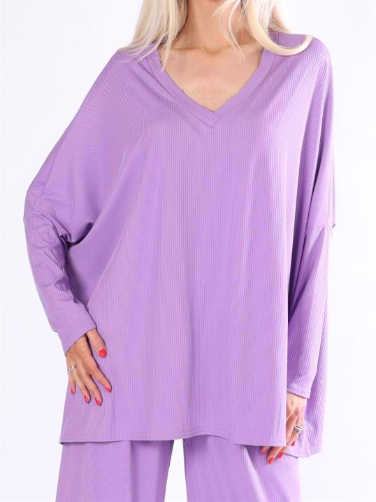 Dolly Tunika - Ribbet tunika med v-udskæring