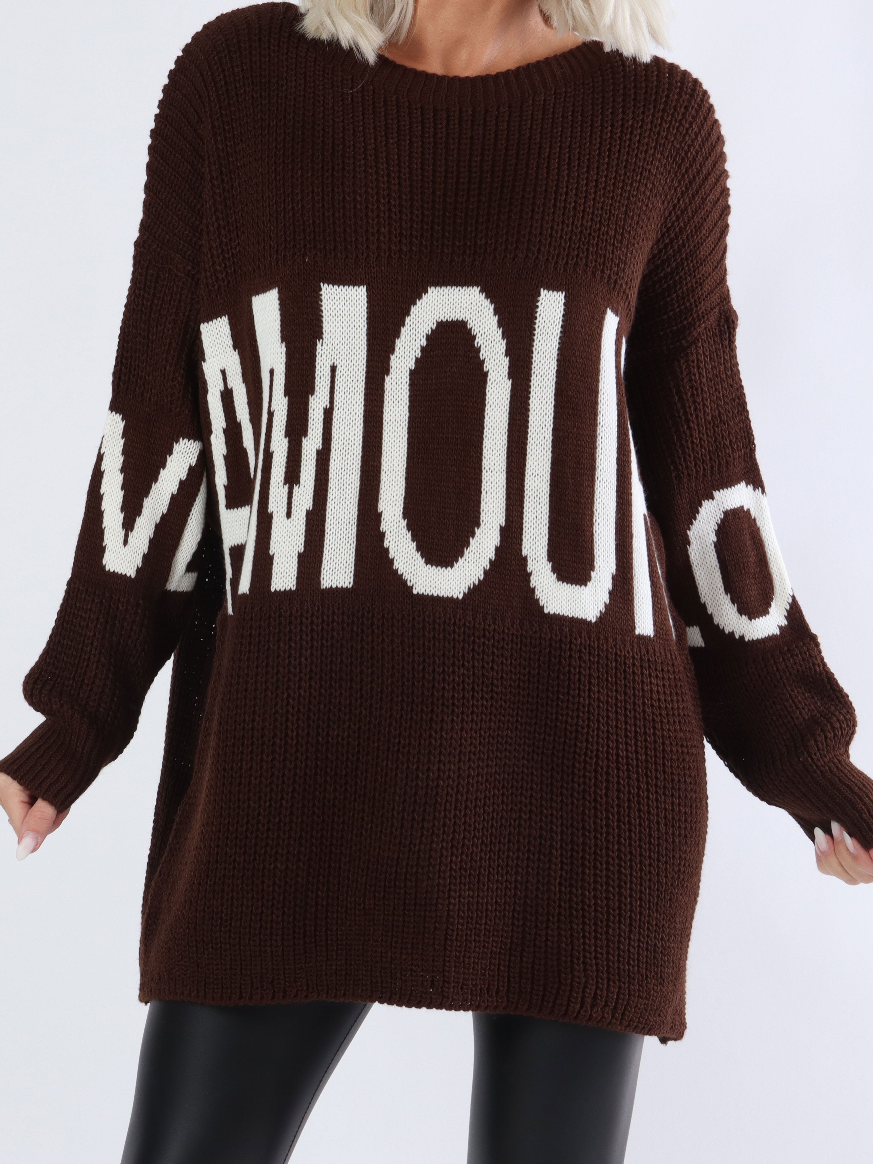 Elisa - Cool plus size strik med tekst