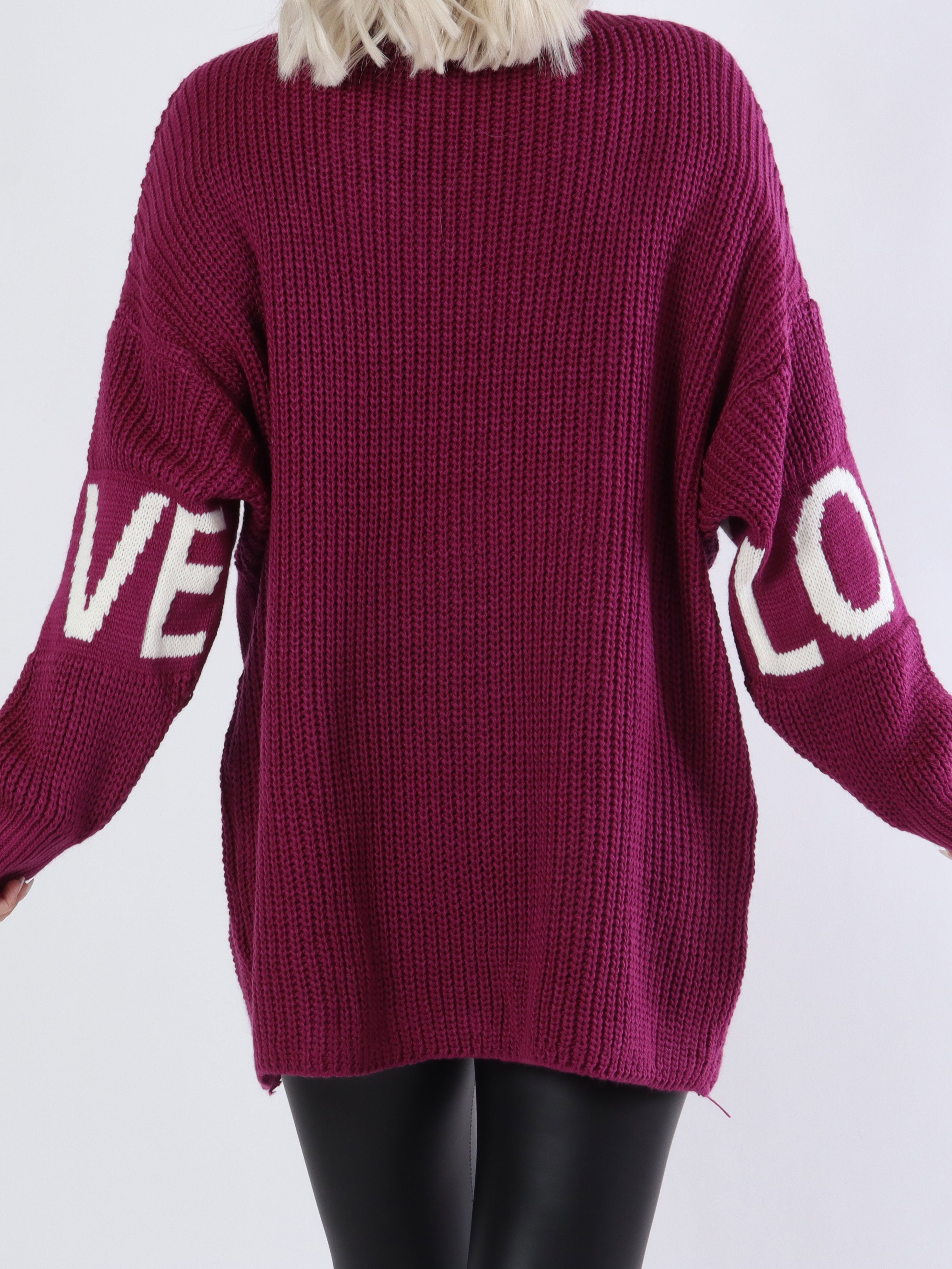 Elisa - Cool plus size strik med tekst