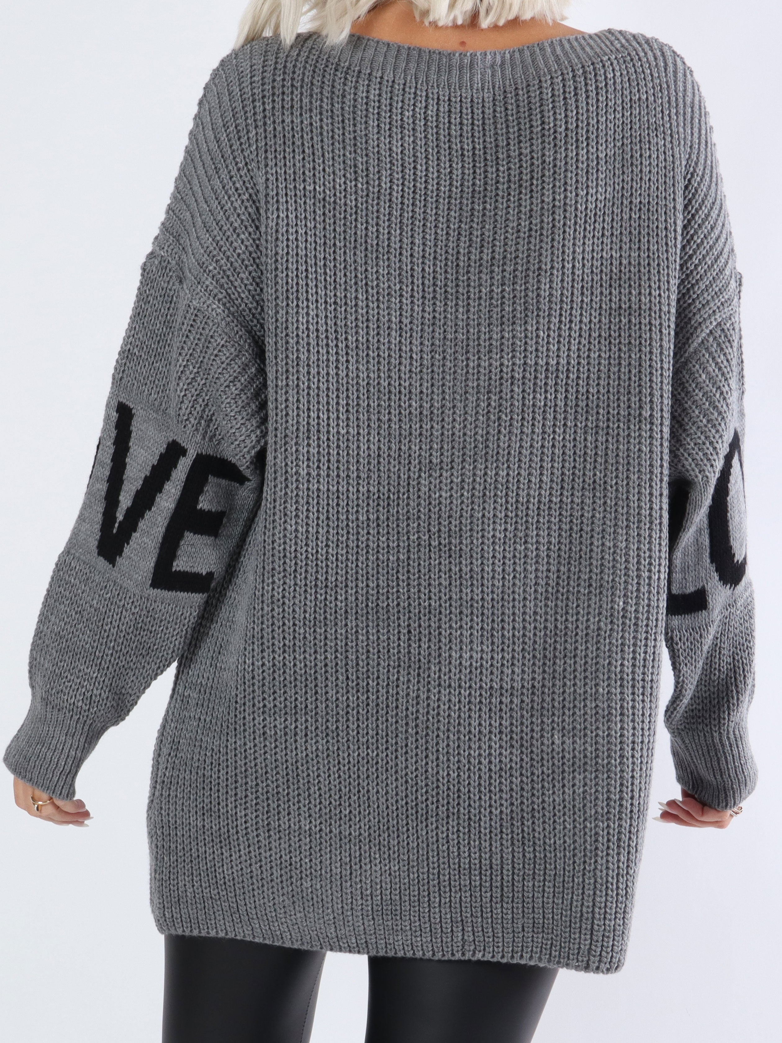 Elisa - Cool plus size strik med tekst