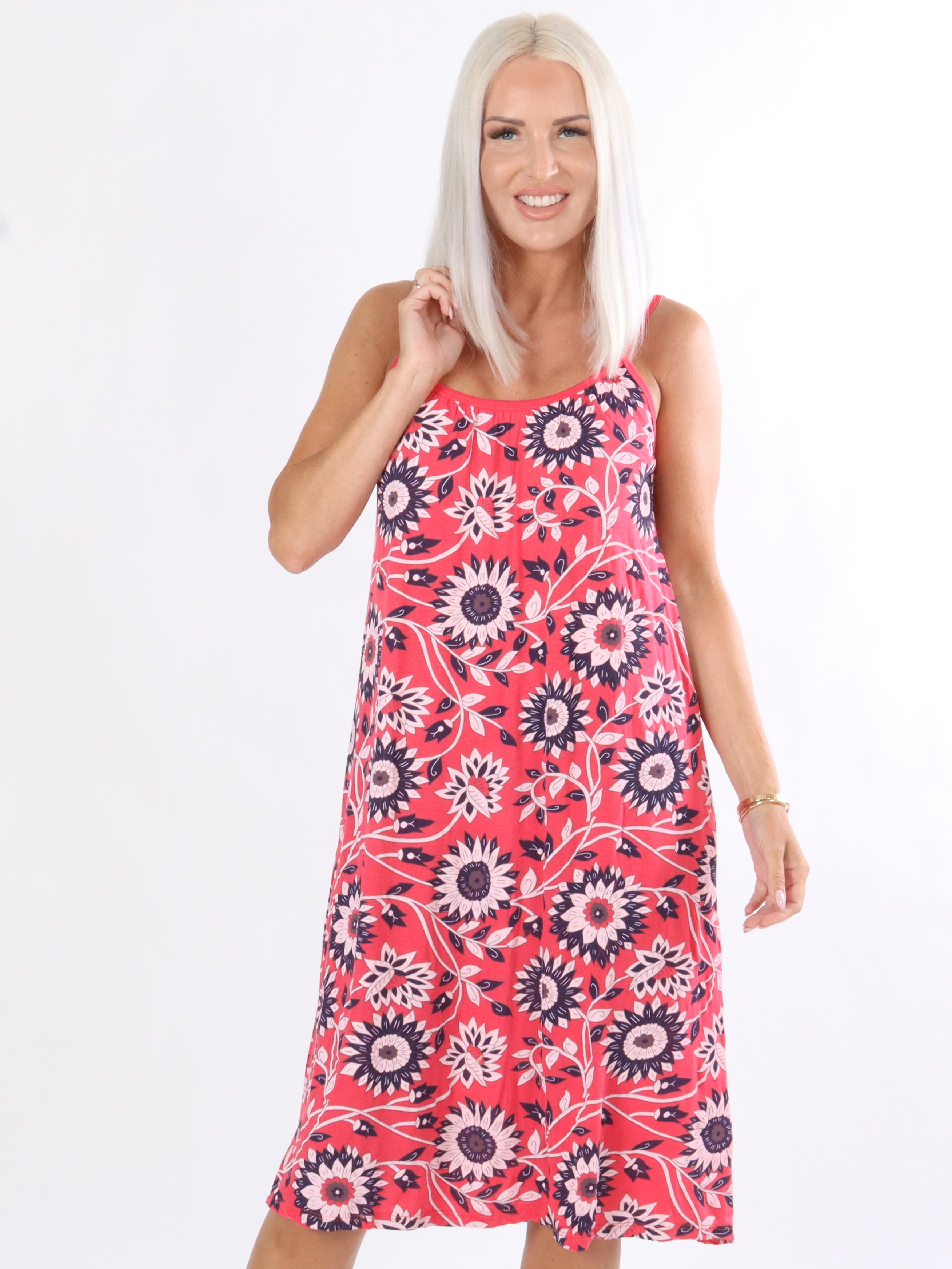 Jamin - Stropkjole i print med løs pasform