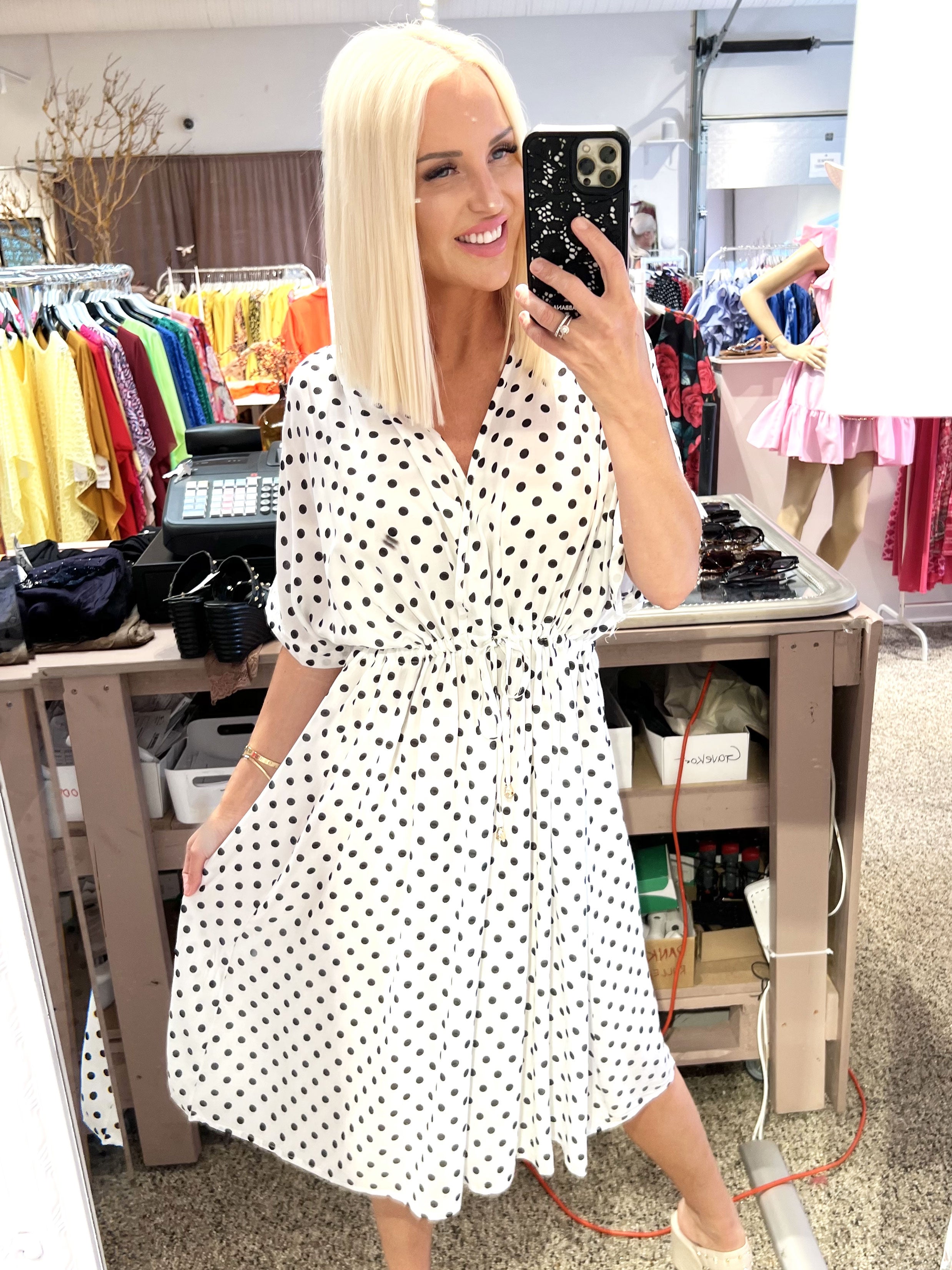 Jelena - Sød kjole med bindebånd