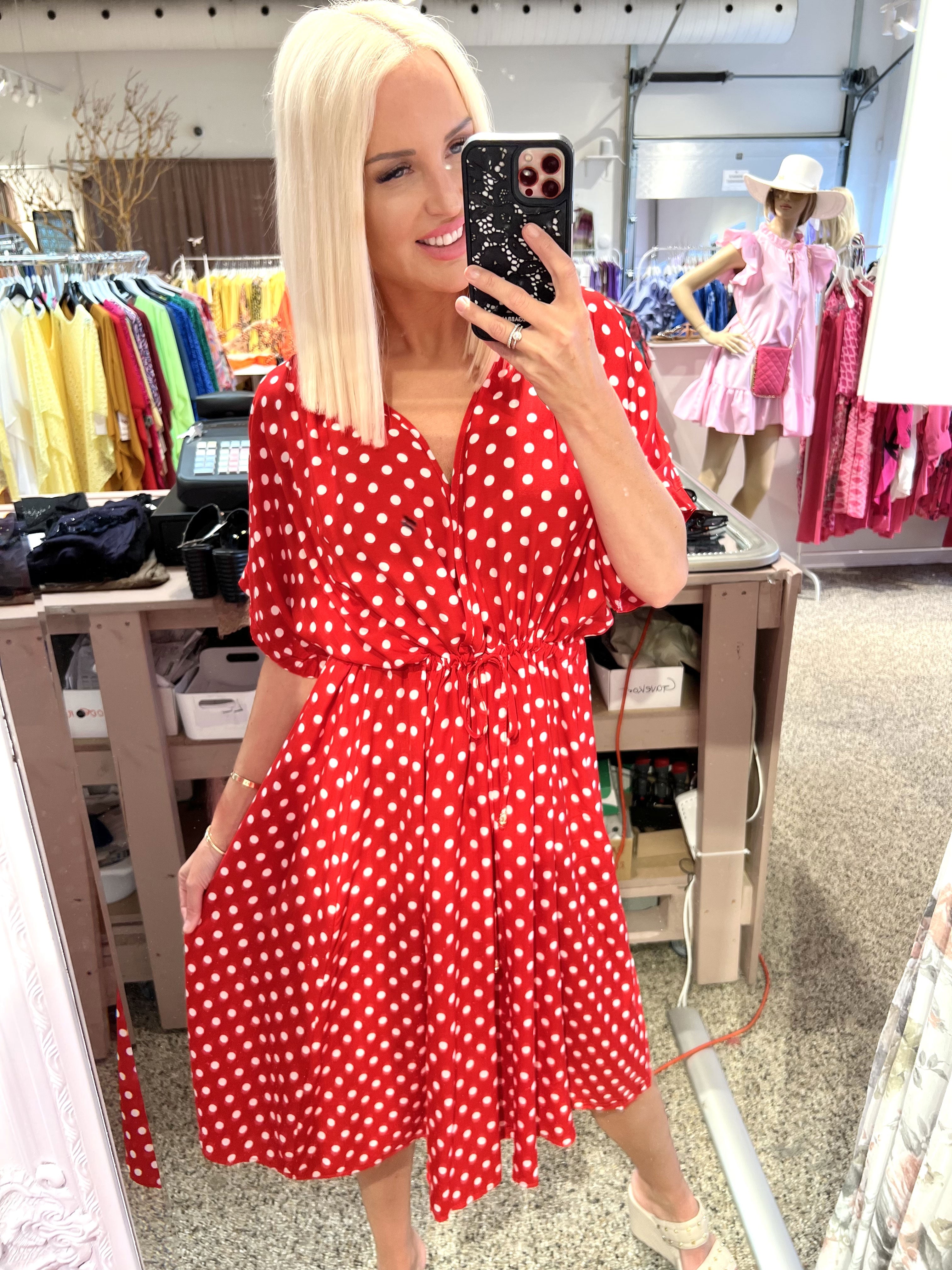 Jelena - Sød kjole med bindebånd