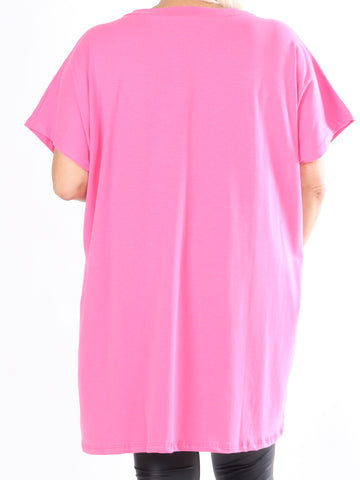 Julia - T-shirt kjole med tekst foran