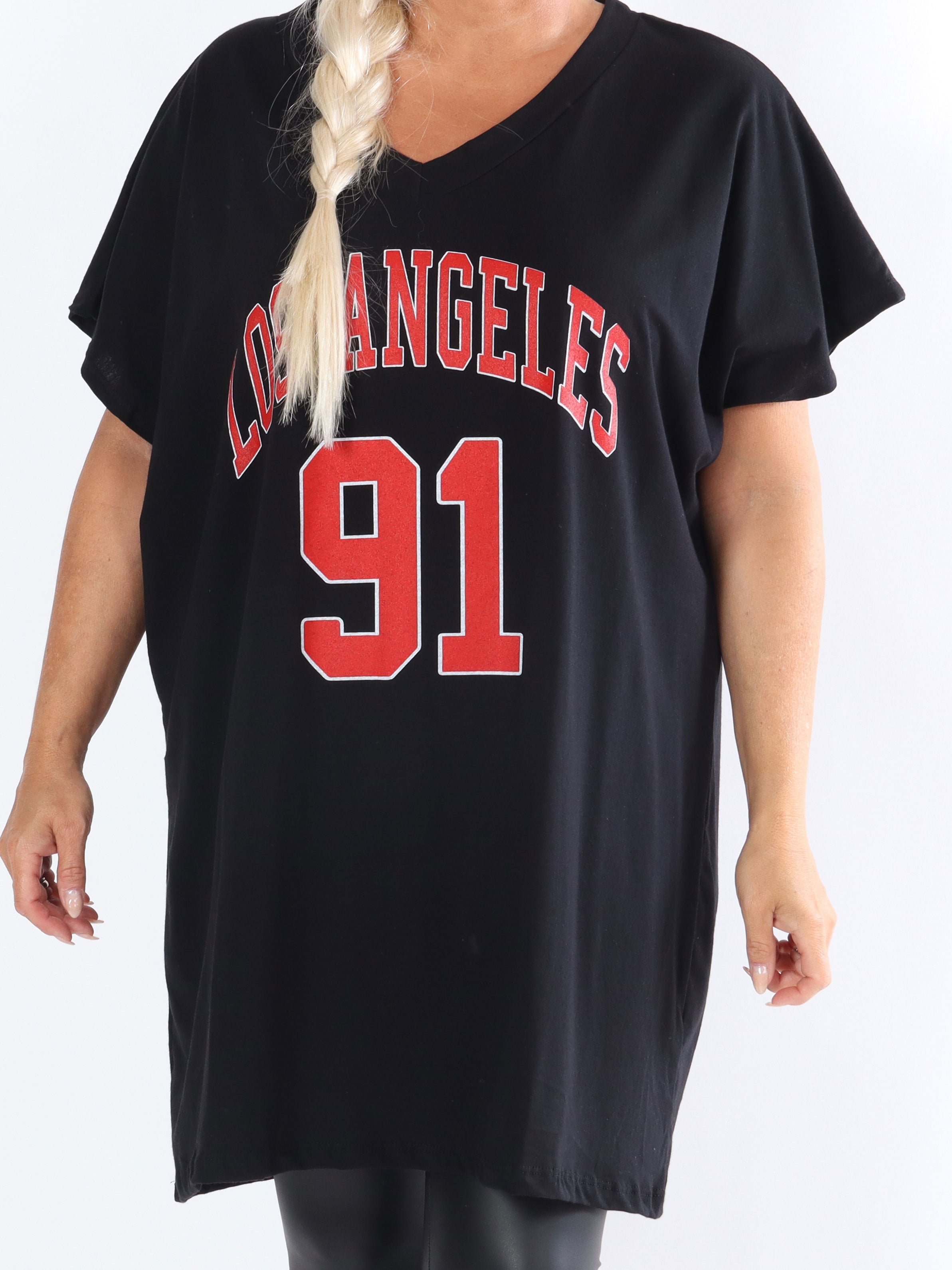 Julia - T-shirt kjole med tekst foran