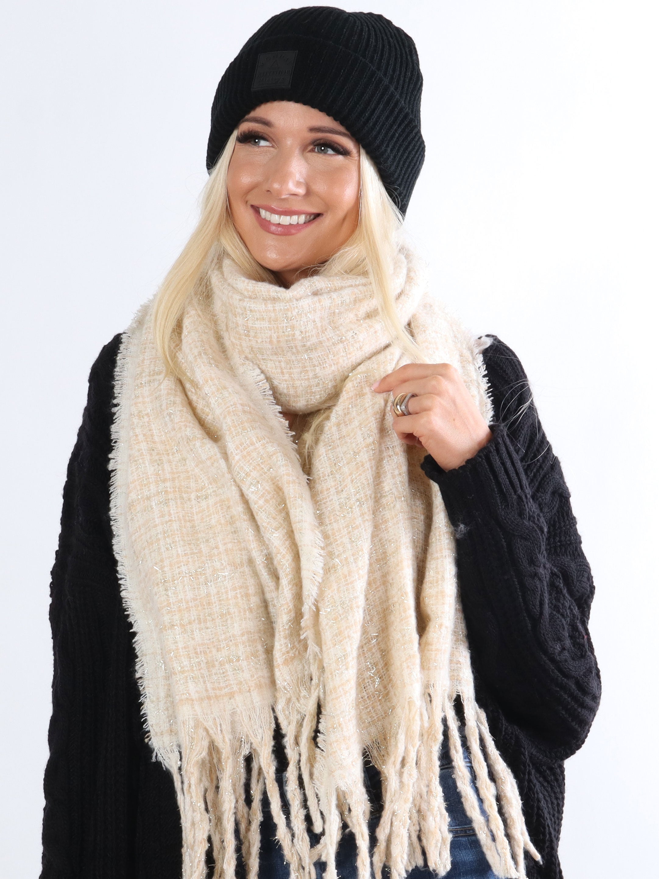 Karlie - Blødt halstørklæde med glimmertråde