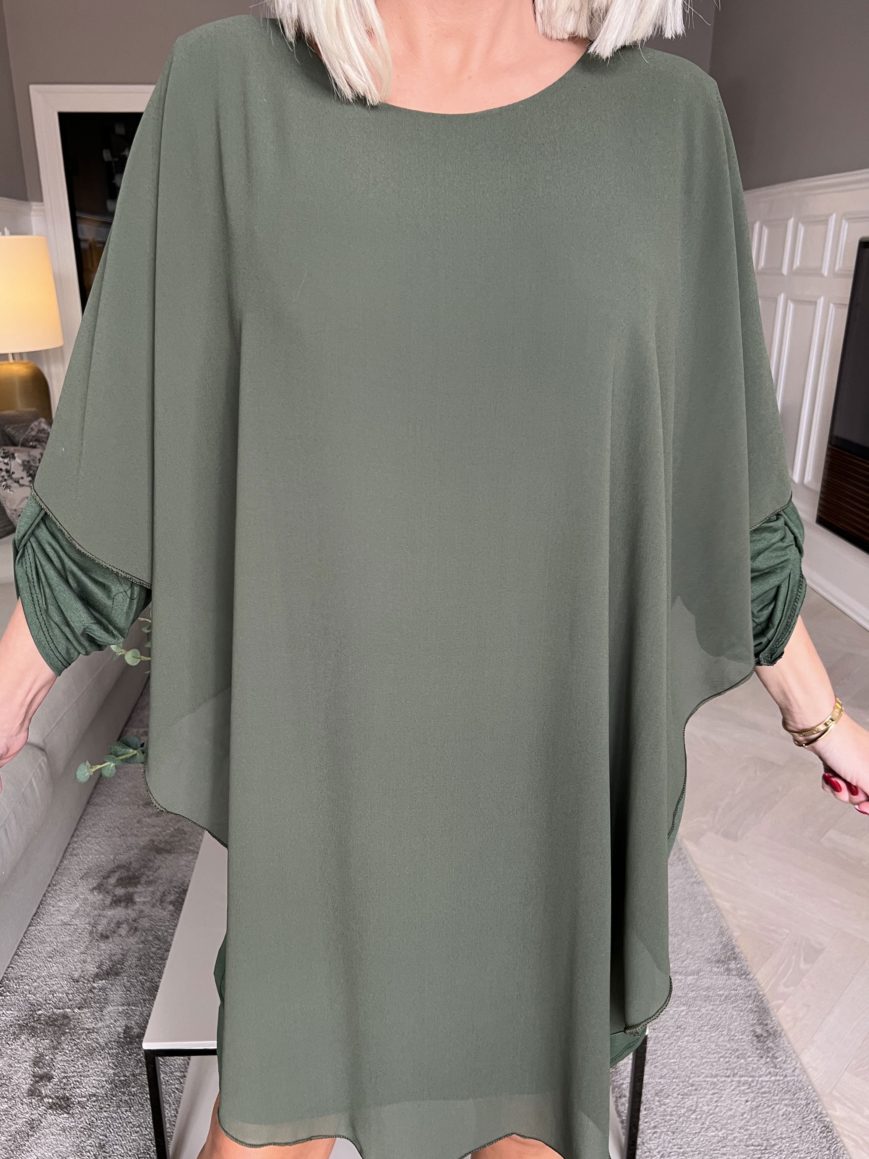 Kenya Long Sleeve - Tunikakjole med chiffonlag