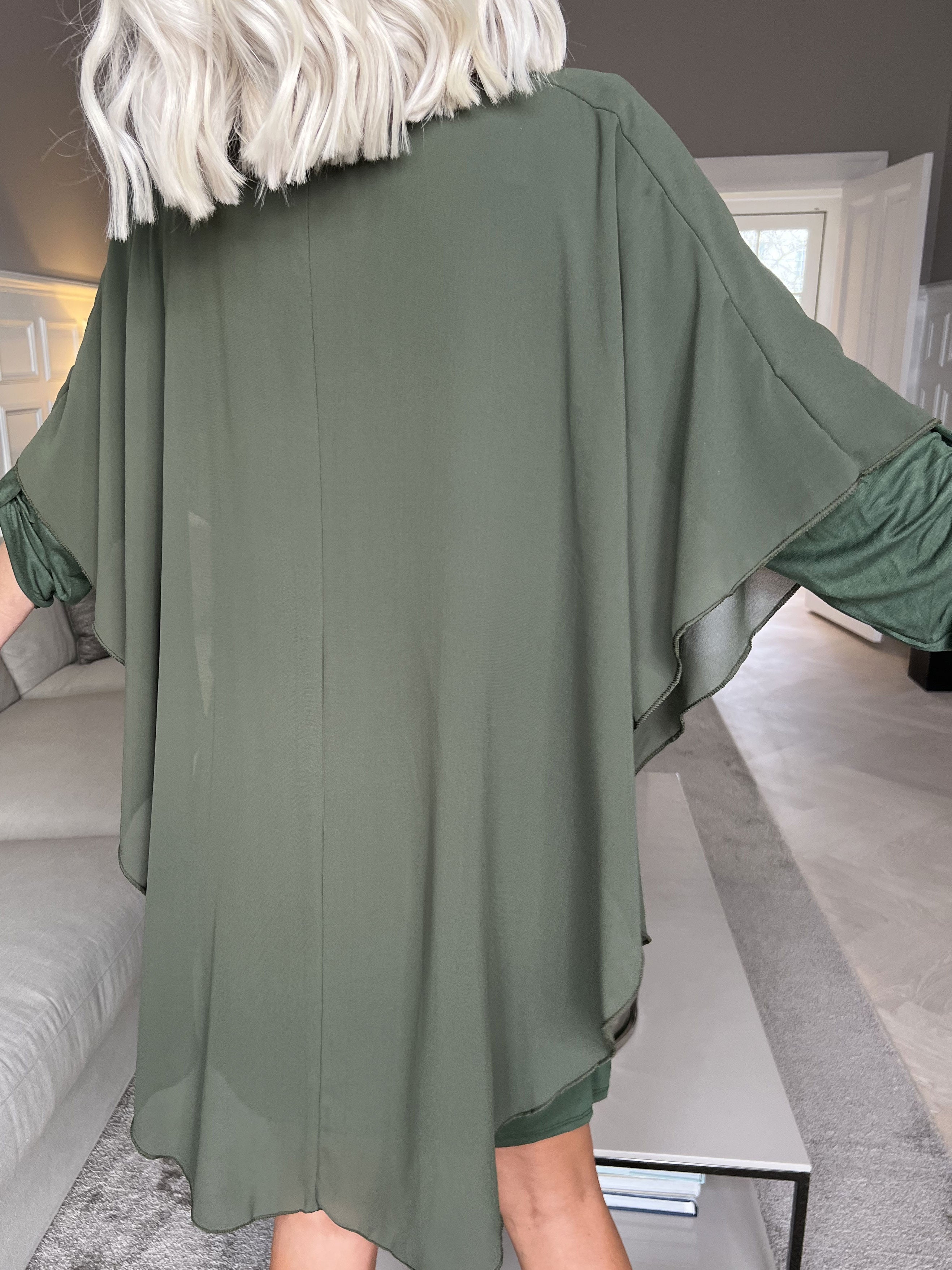 Kenya Long Sleeve - Tunikakjole med chiffonlag