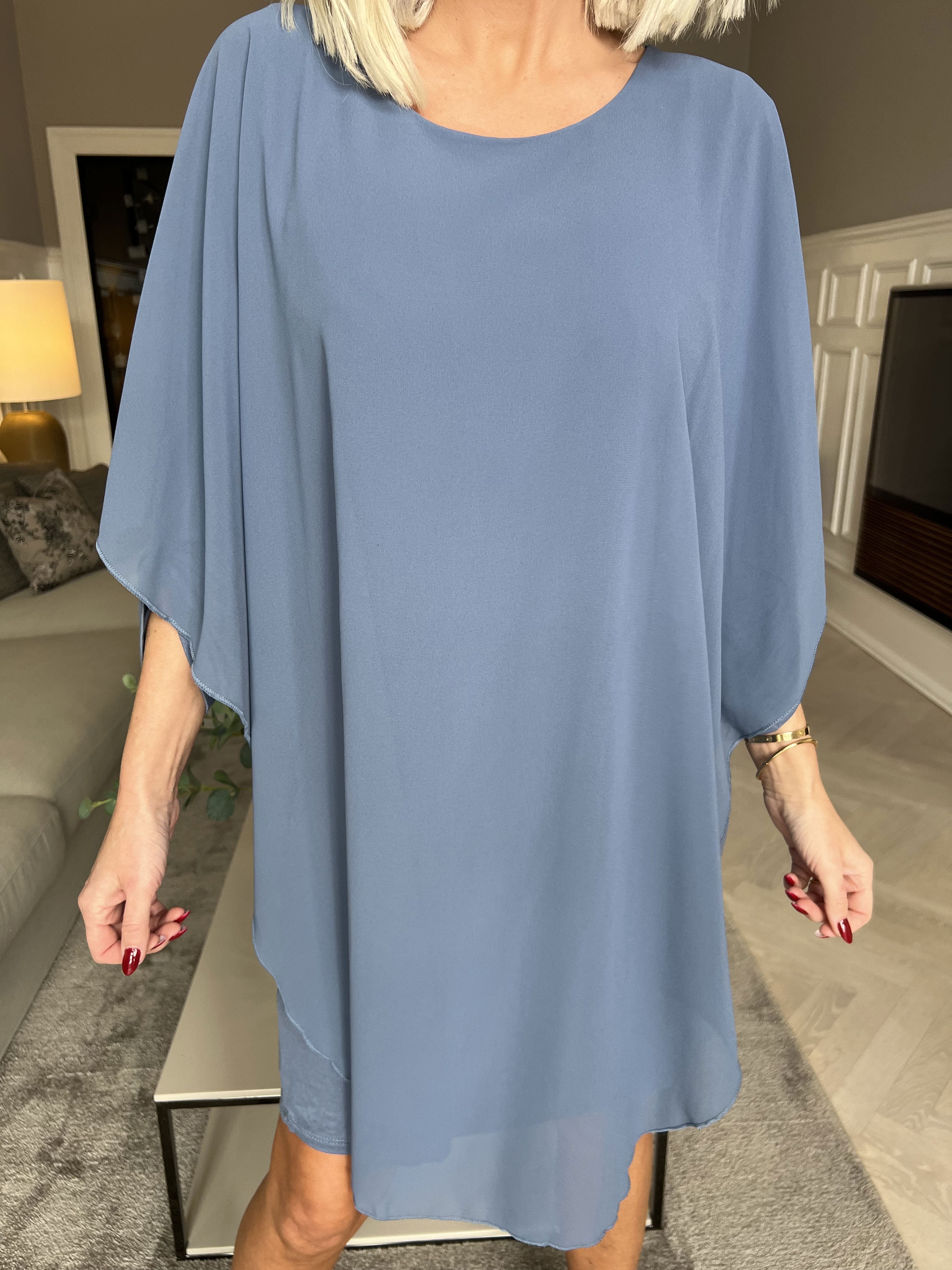 Kenya Long Sleeve - Tunikakjole med chiffonlag