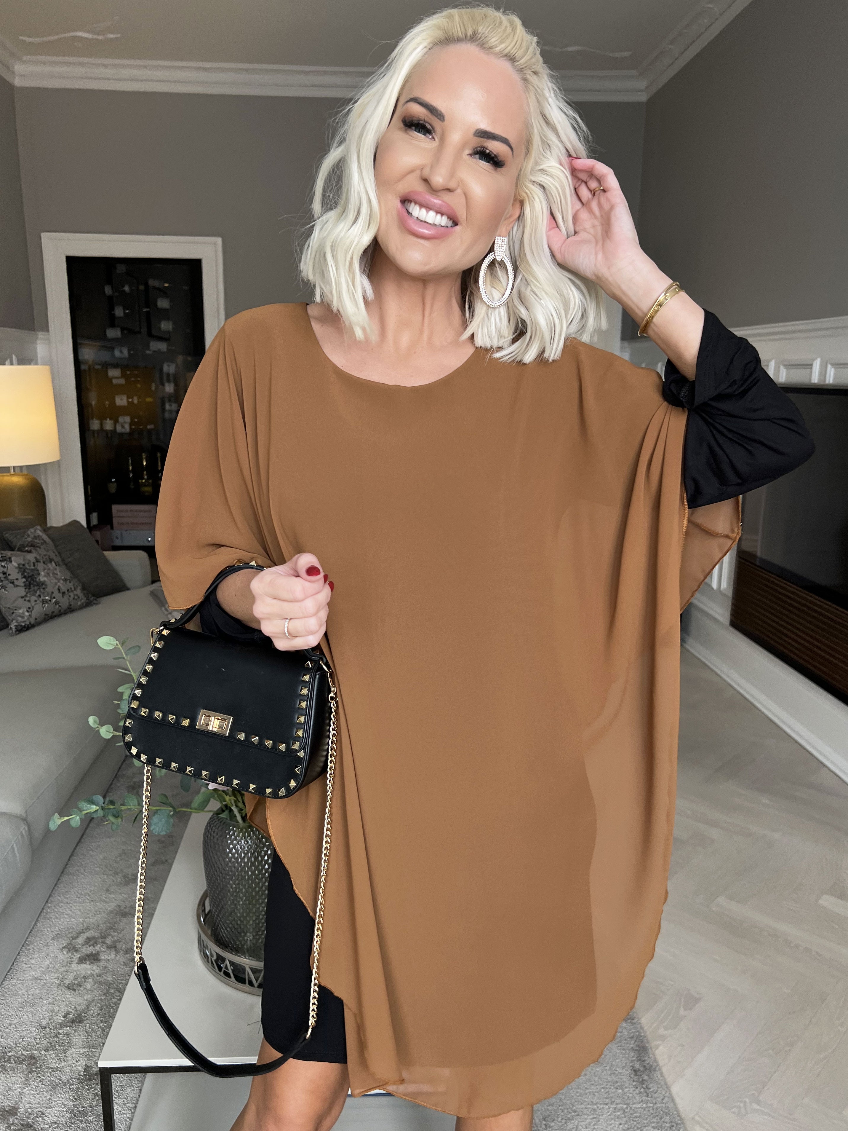 Kenya Long Sleeve - Tunikakjole med chiffonlag