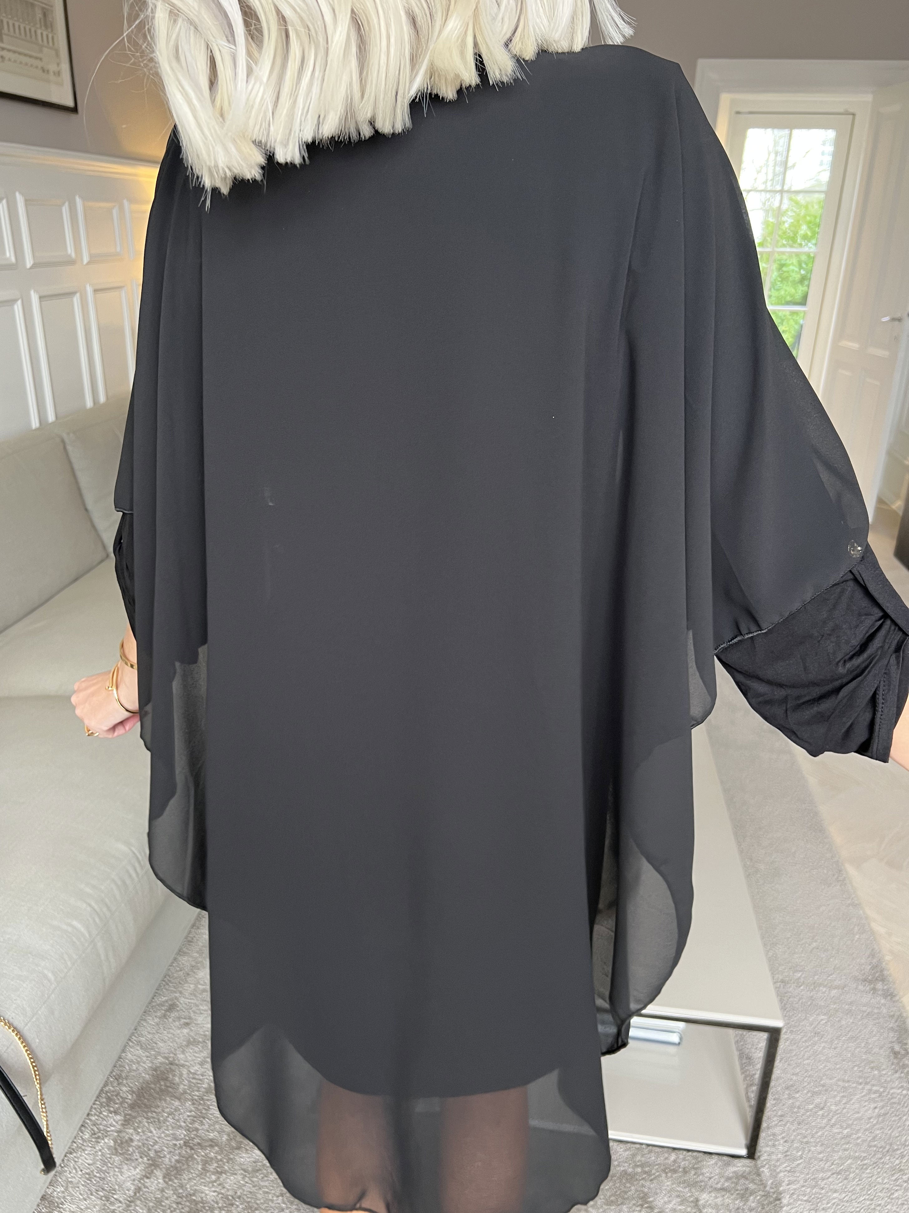 Kenya Long Sleeve - Tunikakjole med chiffonlag