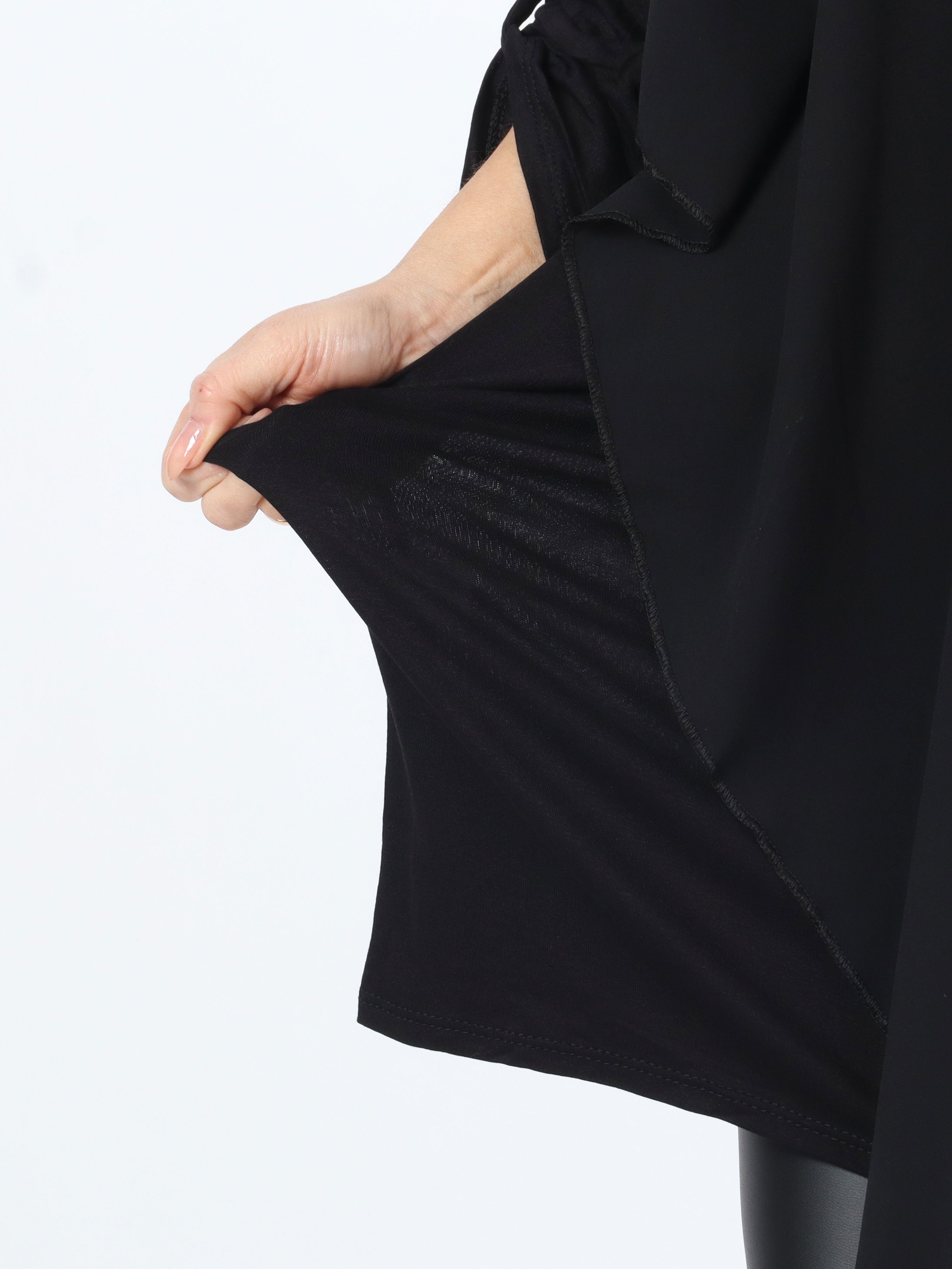 Kenya Long Sleeve - Plus size tunikakjole med chiffonlag