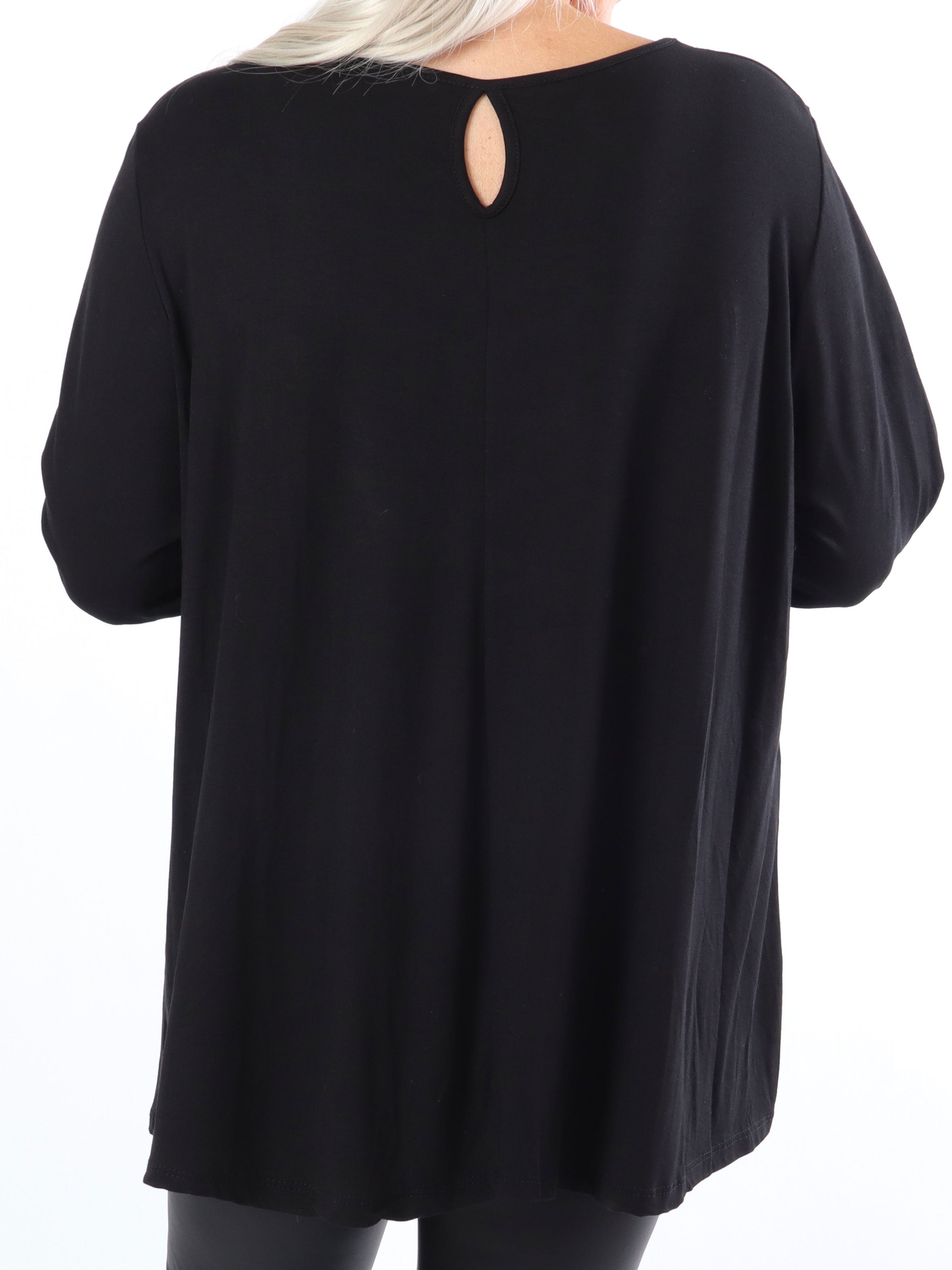Klara - Plus size bluse i viscose med similisten og tryk