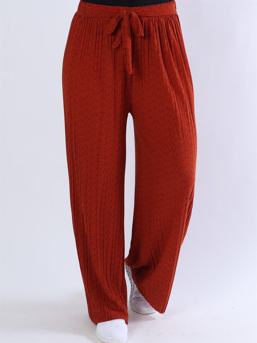 Lajla - Plisseret bukser med småt paisley mønster