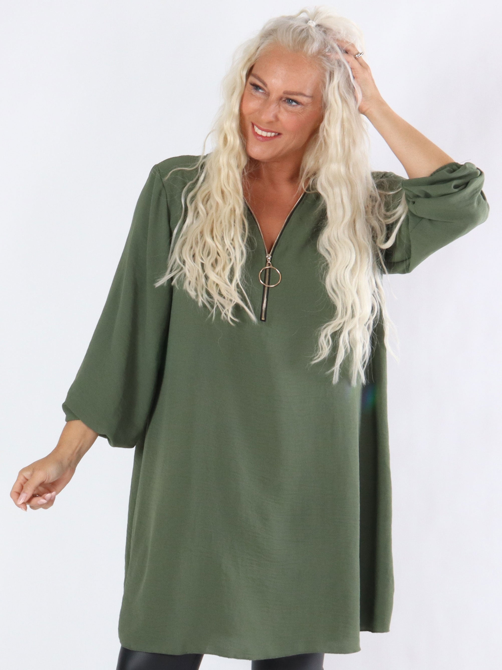 Lala - Tunika i løs pasform med lynlås i udskæringen