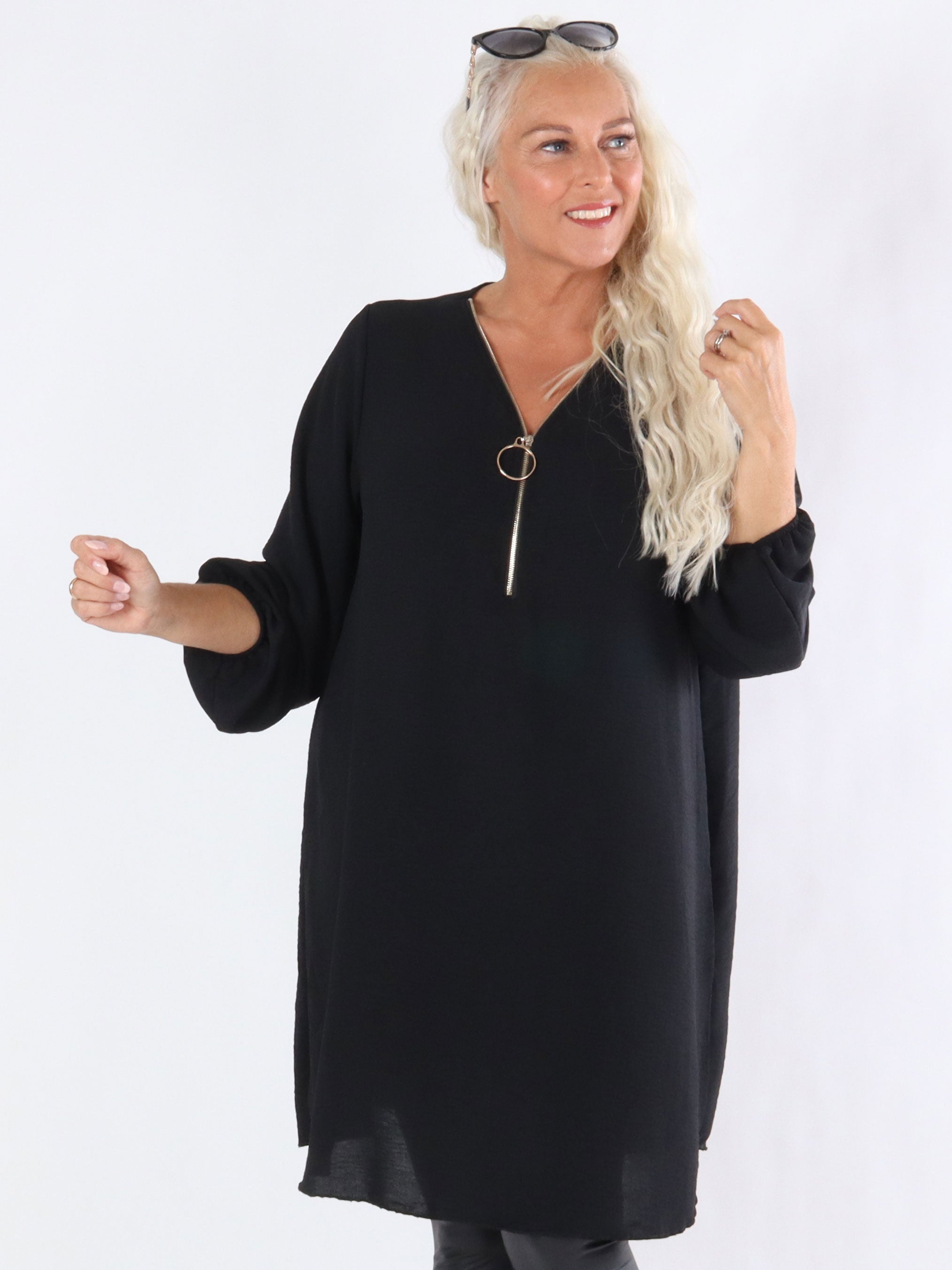 Lala - Tunika i løs pasform med lynlås i udskæringen