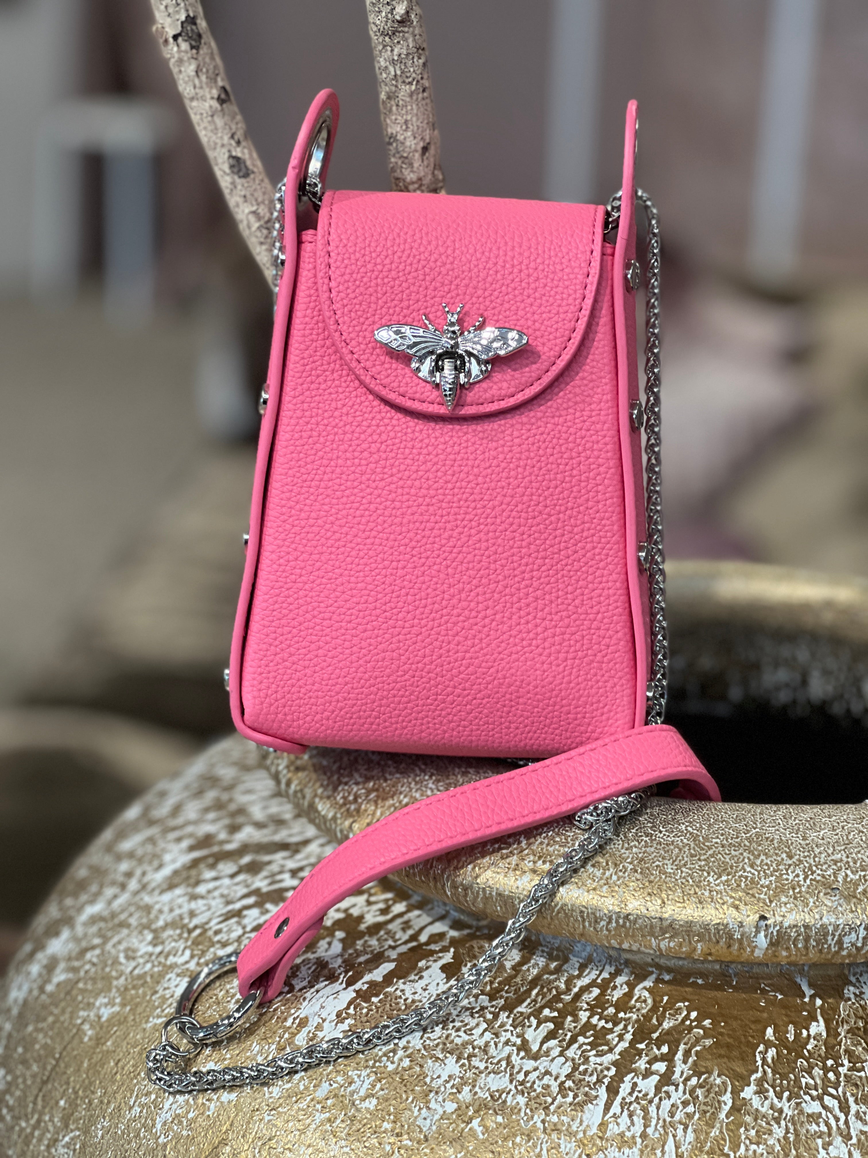 Layla - Cool lille taske med sølv kæde og bi-lukning