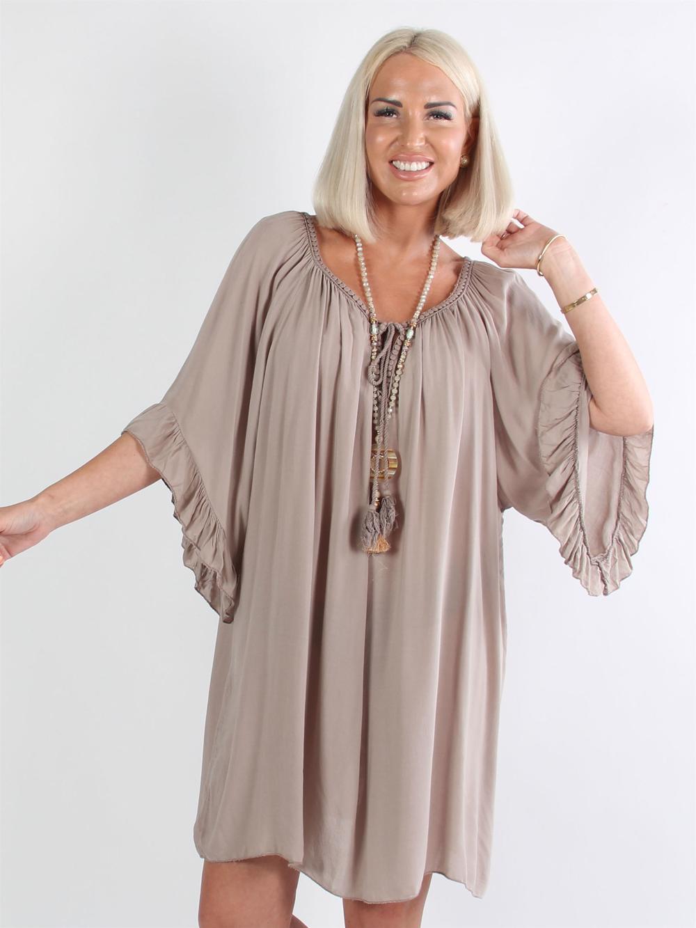 Layla - Tunikakjole med flæseærmer