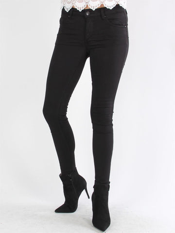 Lidija - Beigefarvet skinny jeans med stretch
