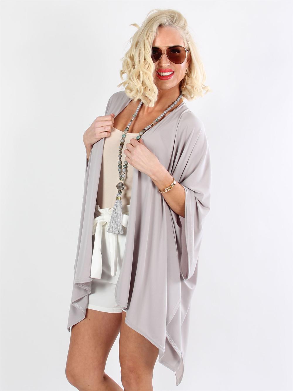 Lima - Plain armygrøn løs cardigan