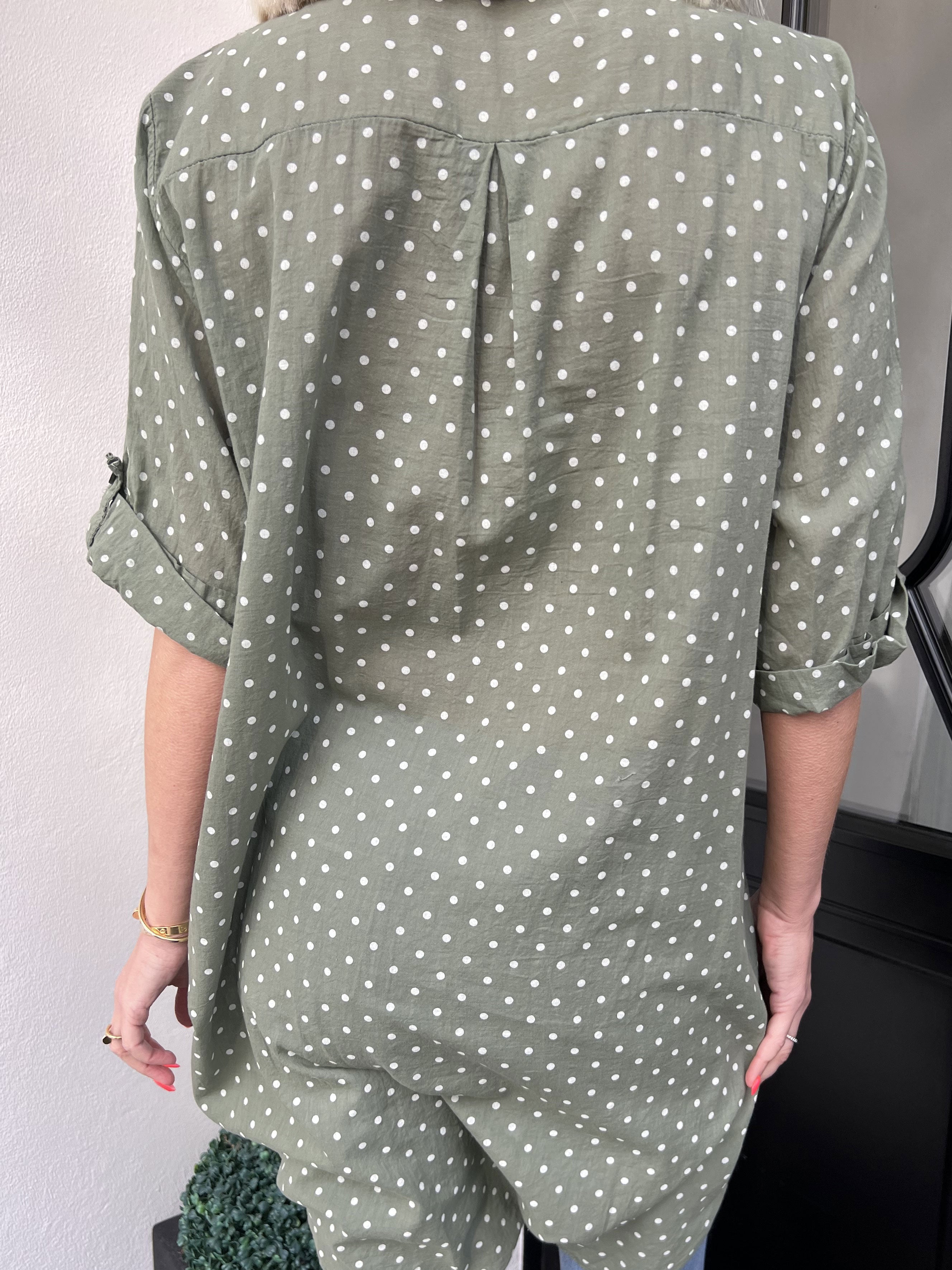 Linda - Skjorte i bomuld med små prikker