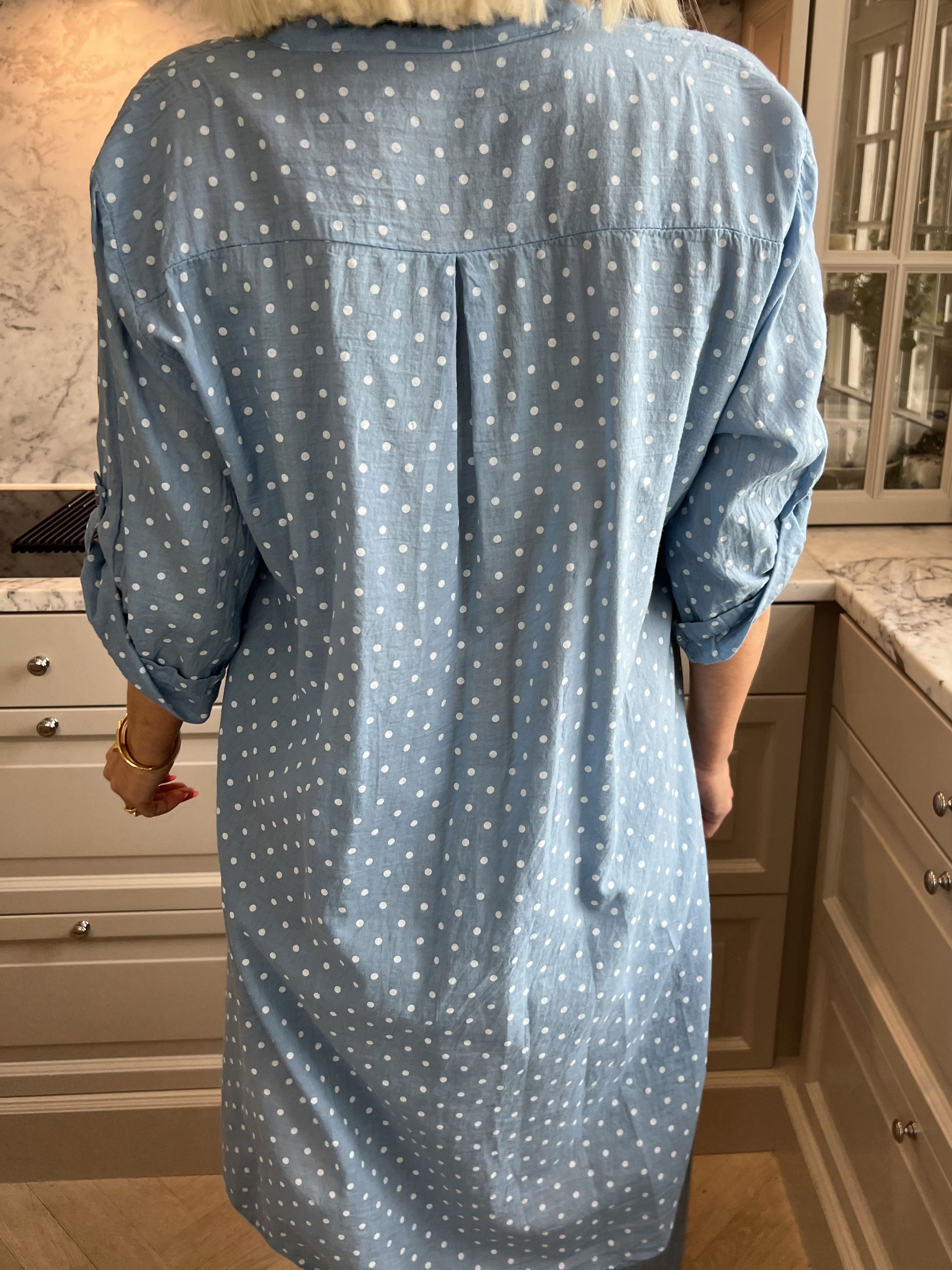 Linda - Skjorte i bomuld med små prikker