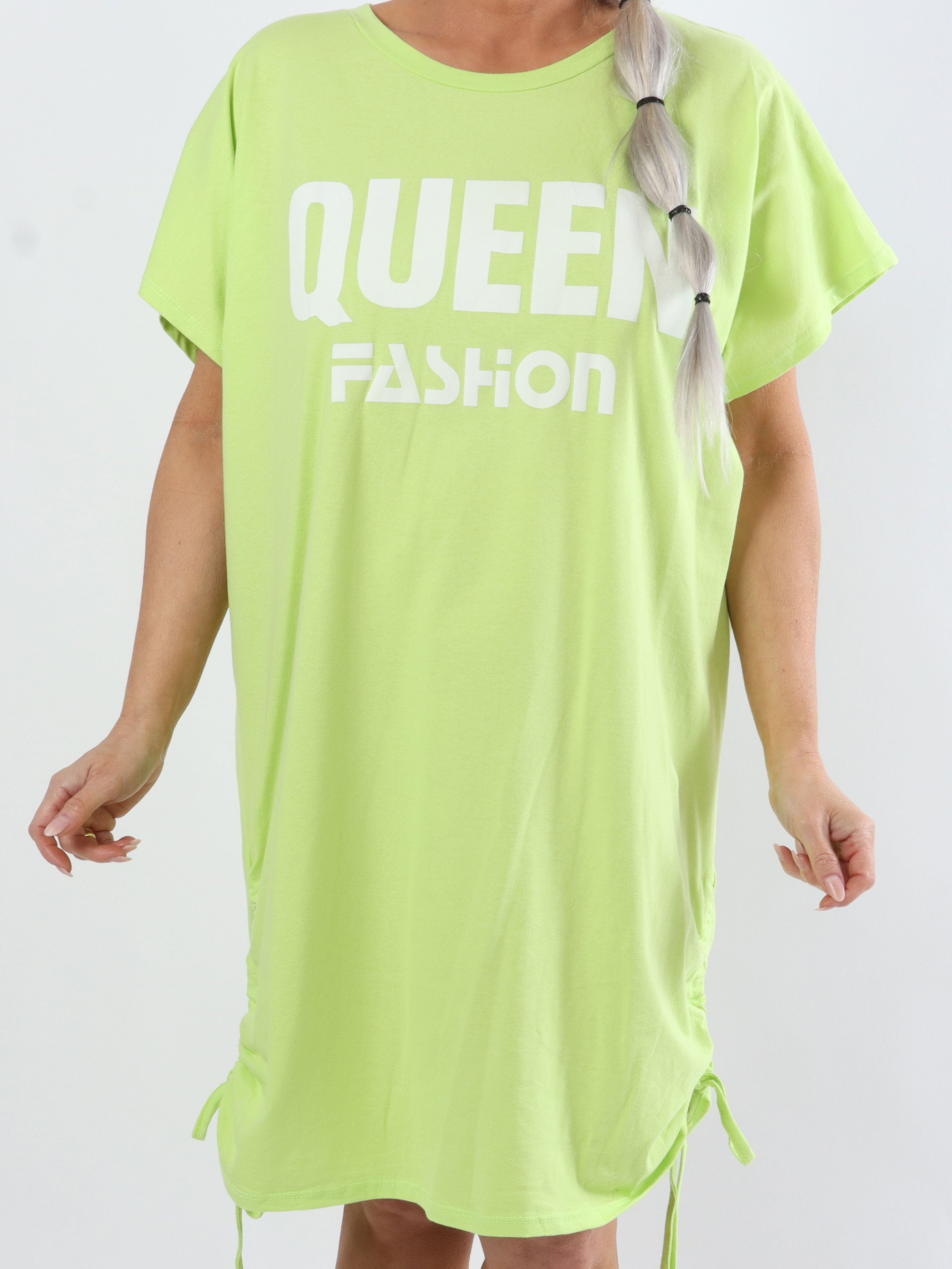 Linnea - Plus size t-shirt kjole med tekst og snøre