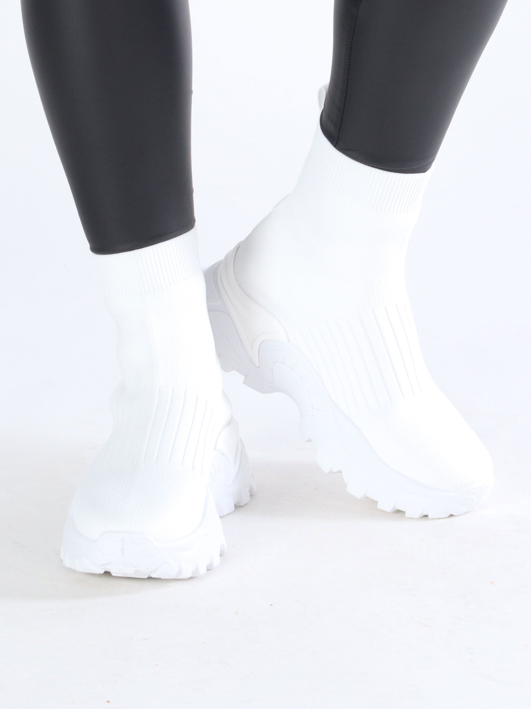 Lisamona - Chunky sokkesneakers med hvid sål