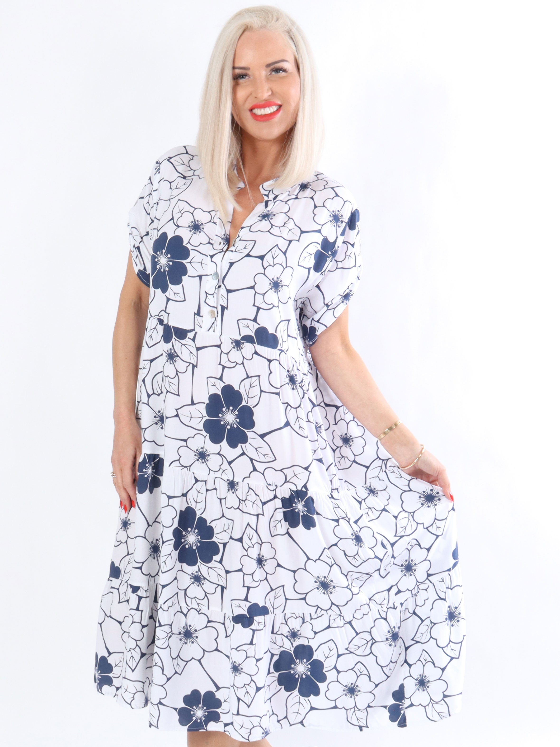 Litzy - Kjole med blomstermotiver