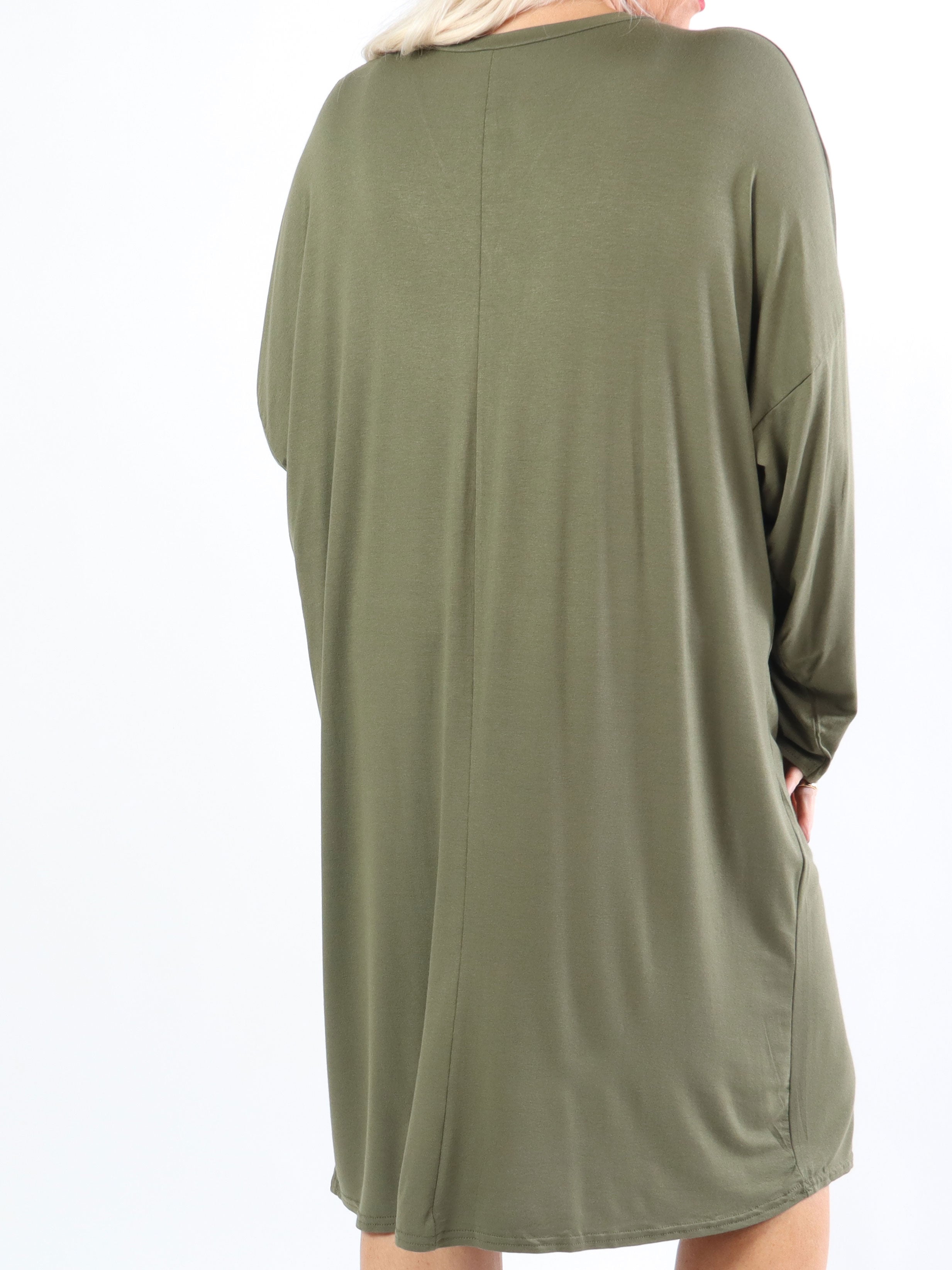 Lorenza plain - Plus Size tunikakjole i jersey med lynlås