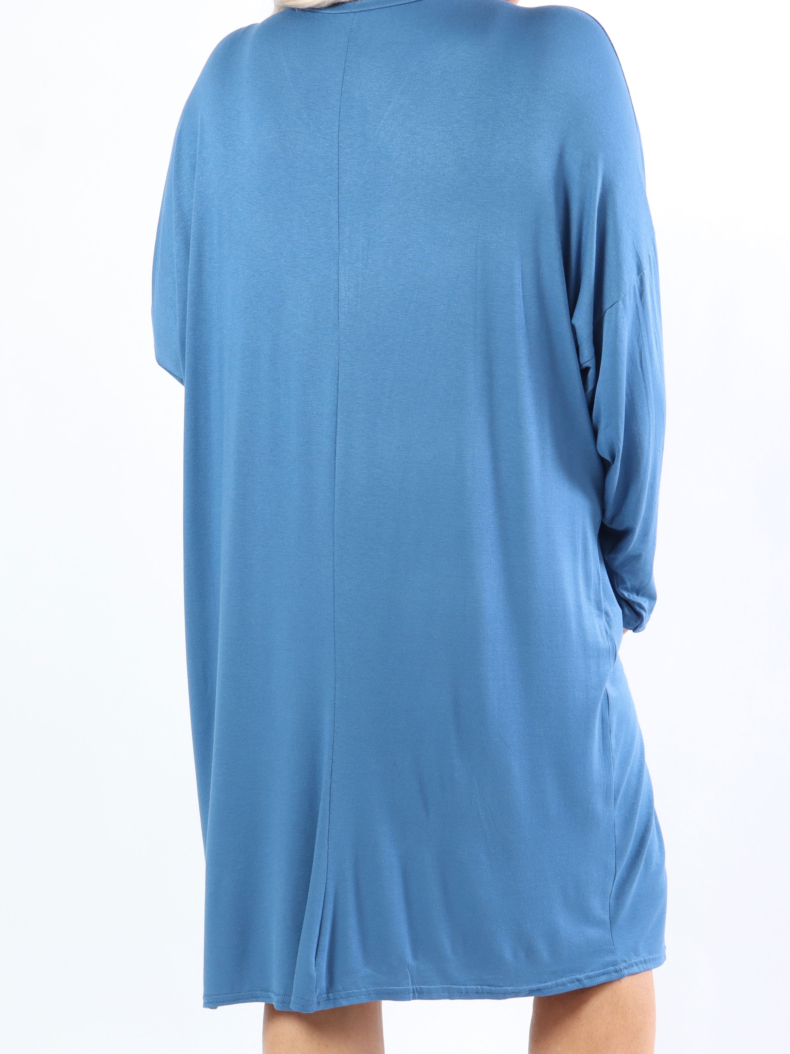 Lorenza plain - Plus Size tunikakjole i jersey med lynlås