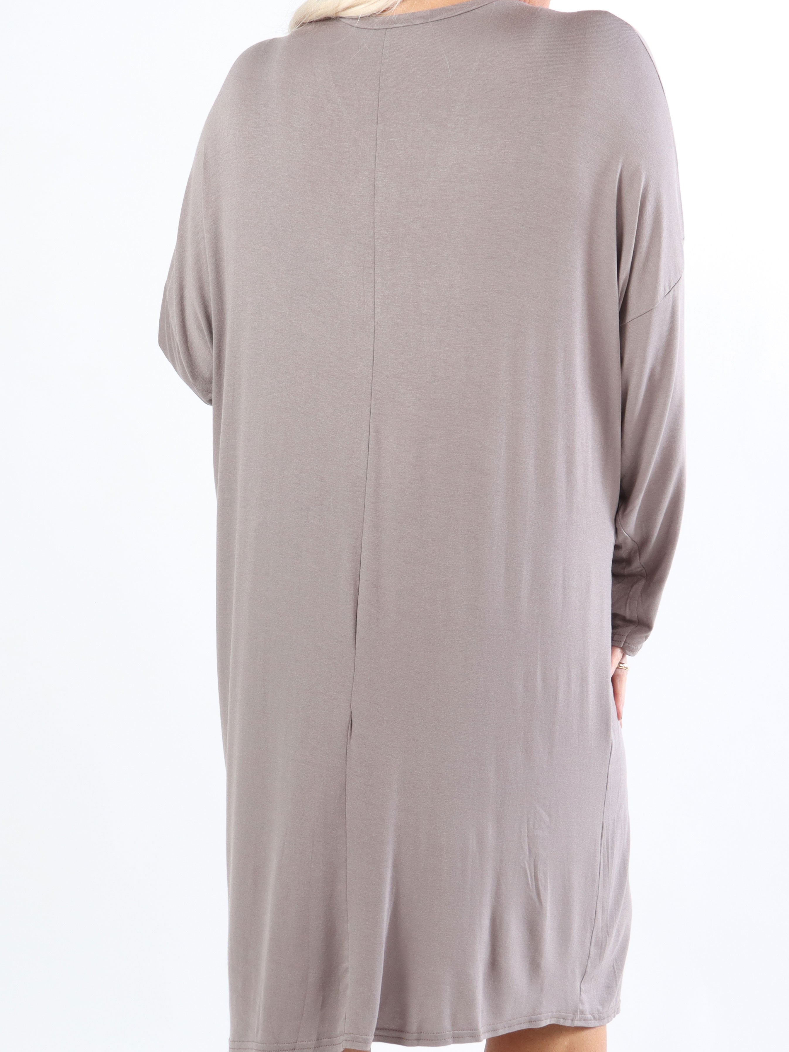 Lorenza plain - Plus Size tunikakjole i jersey med lynlås