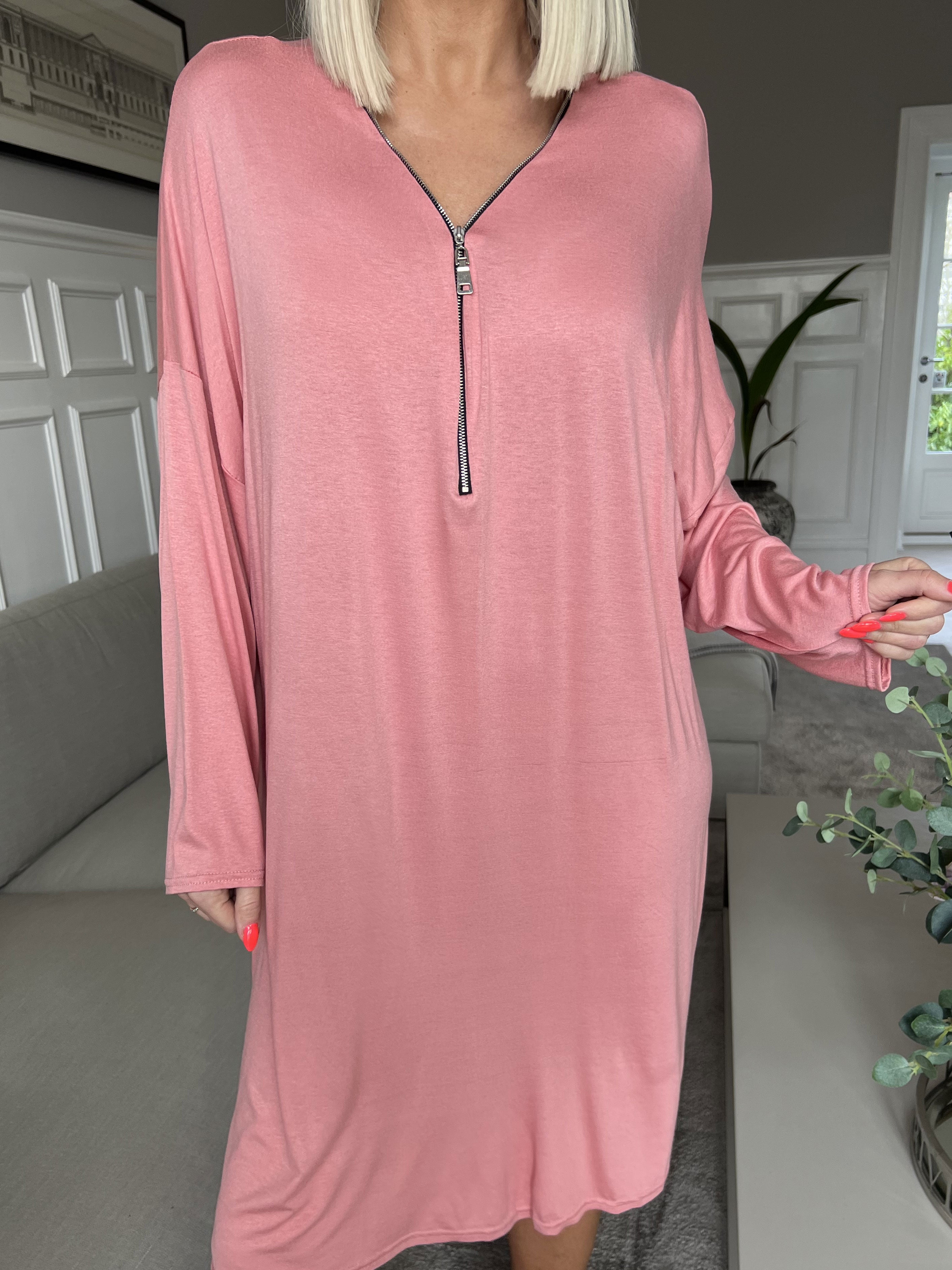 Lorenza plain - Tunikakjole i jersey med lynlås