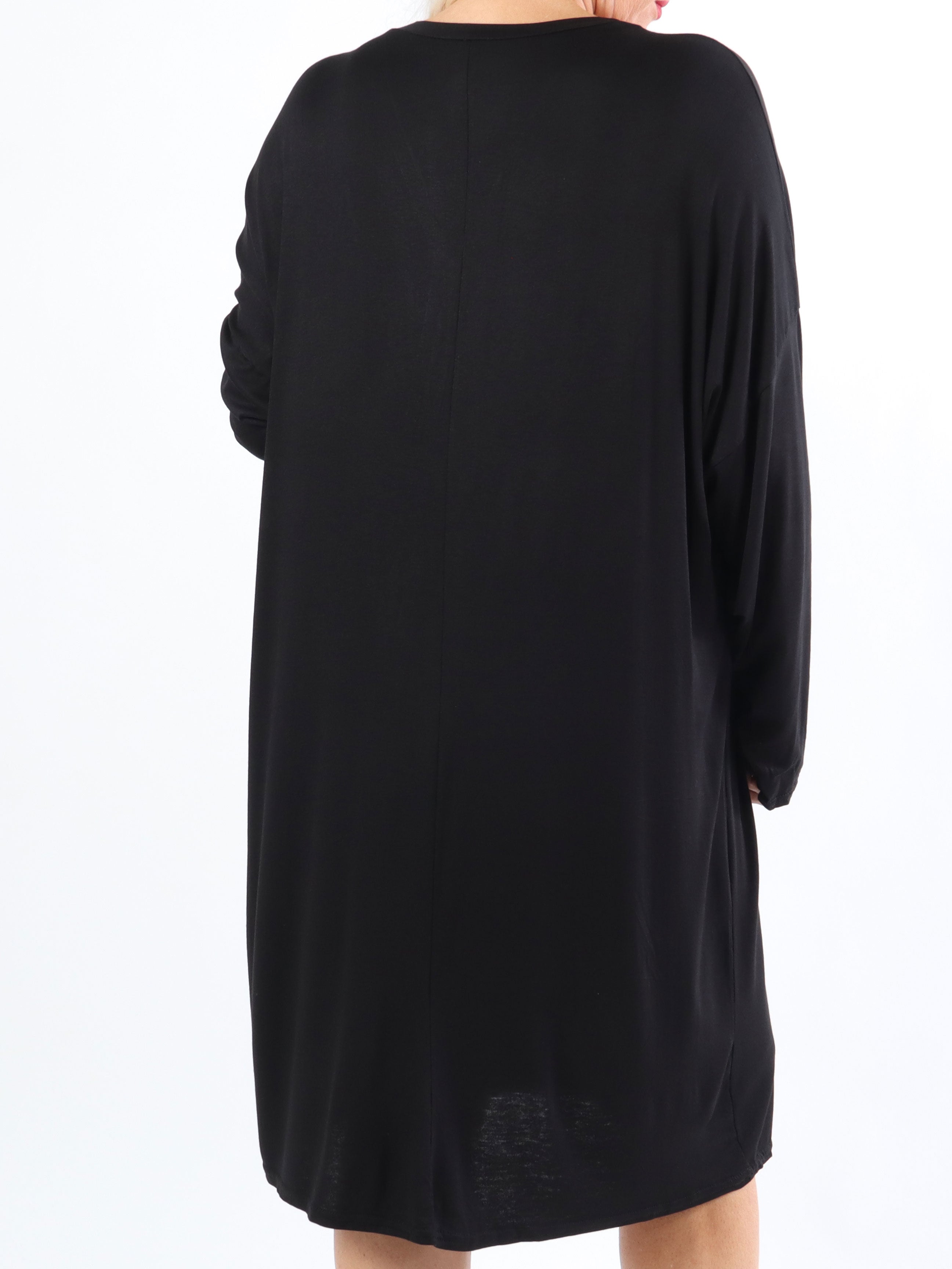 Lorenza plain - Plus Size tunikakjole i jersey med lynlås