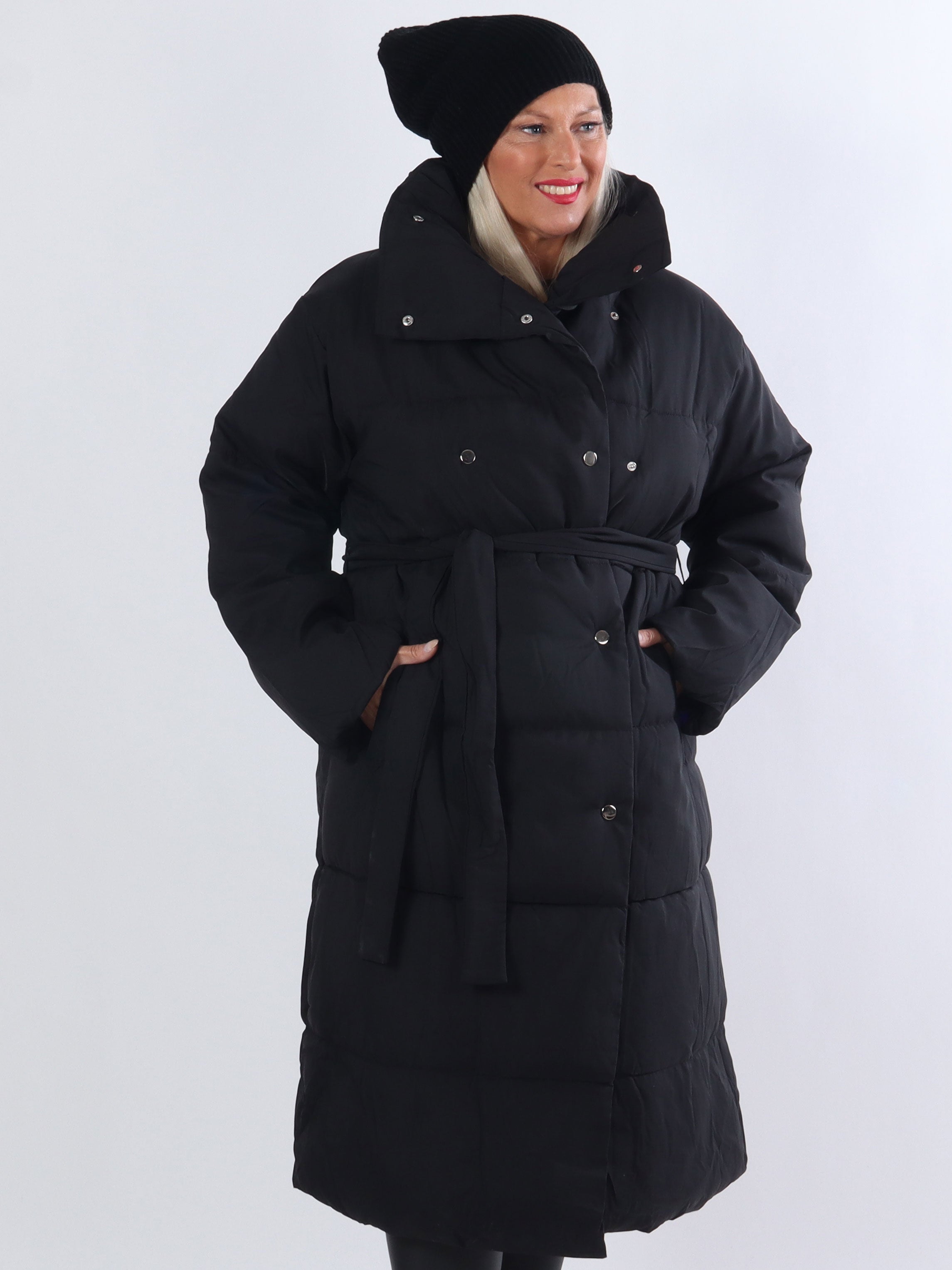 Luisa - Lang dynejakke med bindebånd