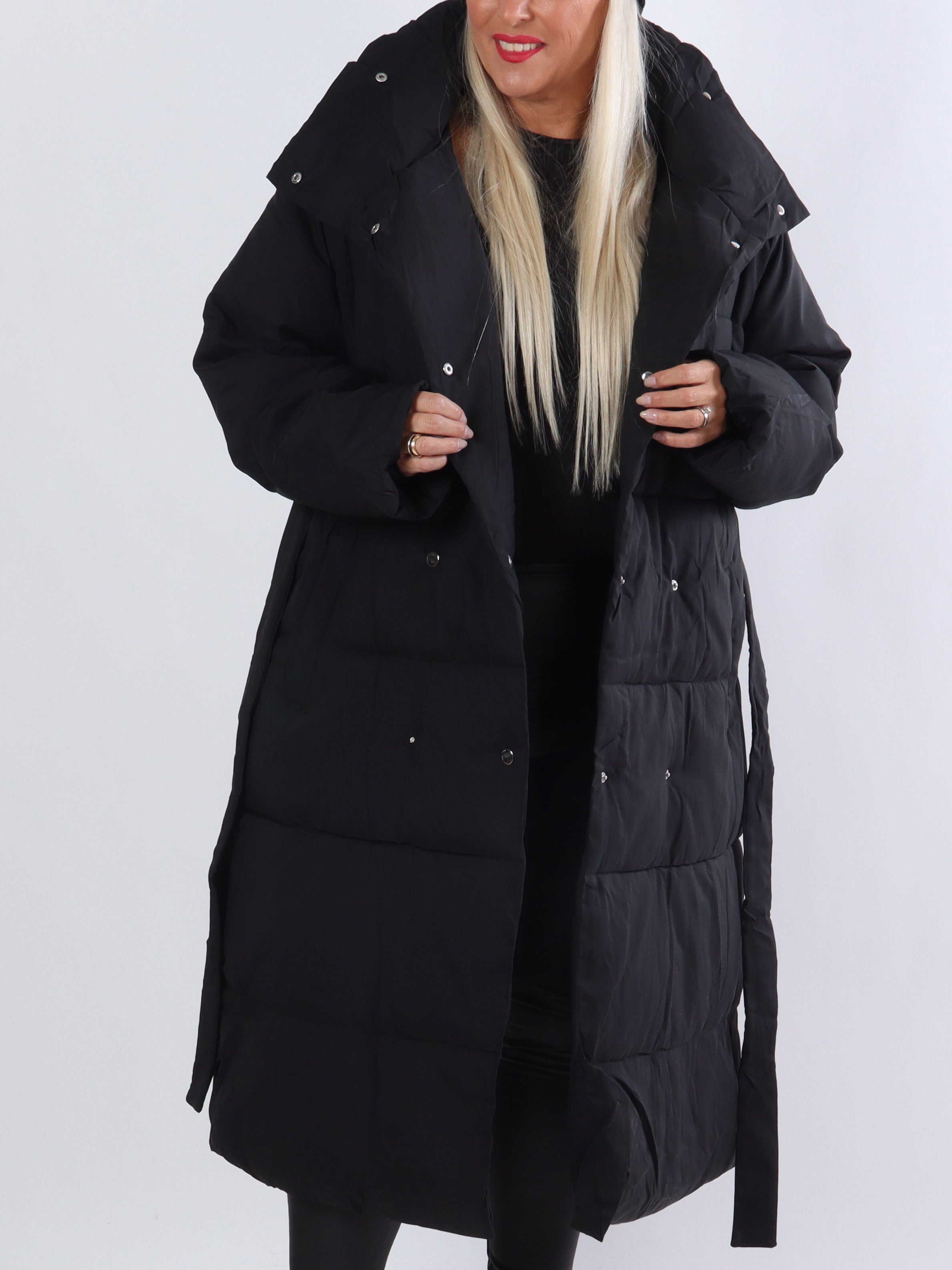 Luisa - Lang dynejakke med bindebånd