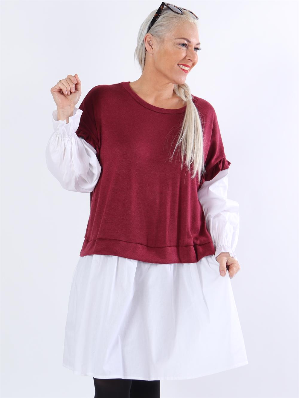 Lynn - Strikket vest med indsyet skjorte under