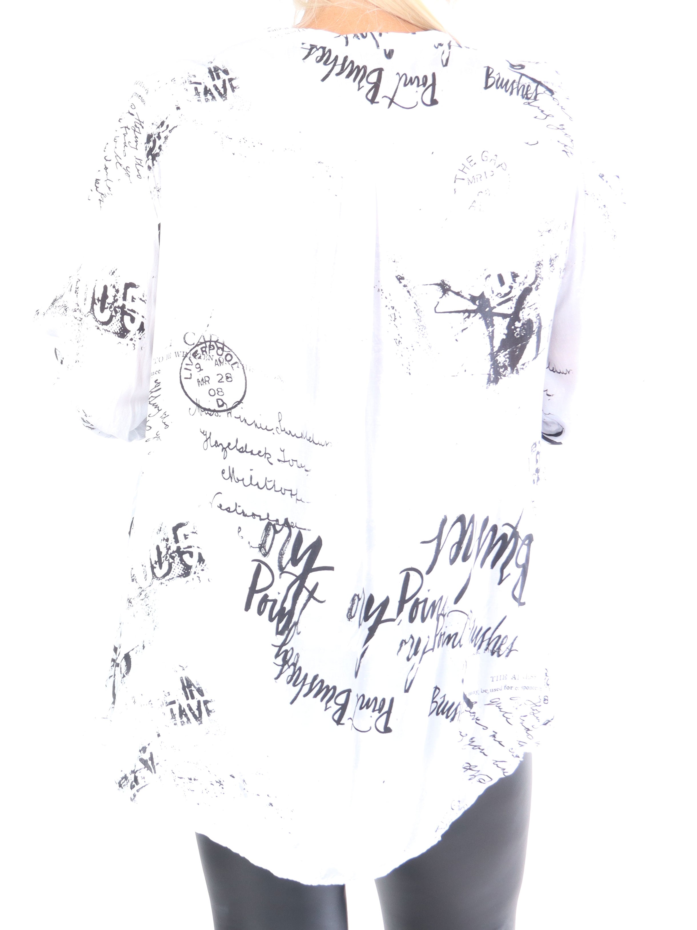 Malone - Skjorte med print og lomme på brystet