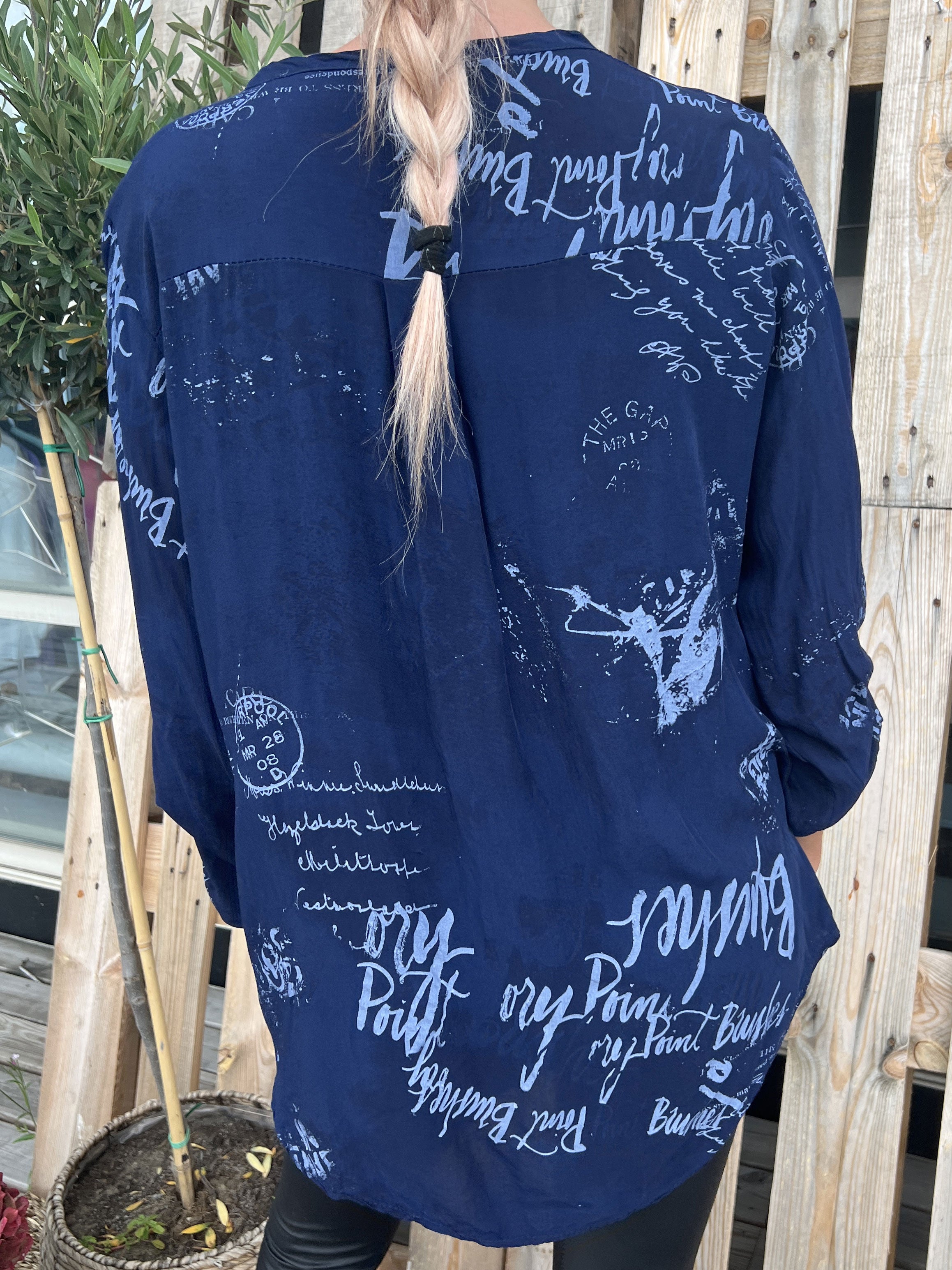 Malone - Skjorte med print og lomme på brystet