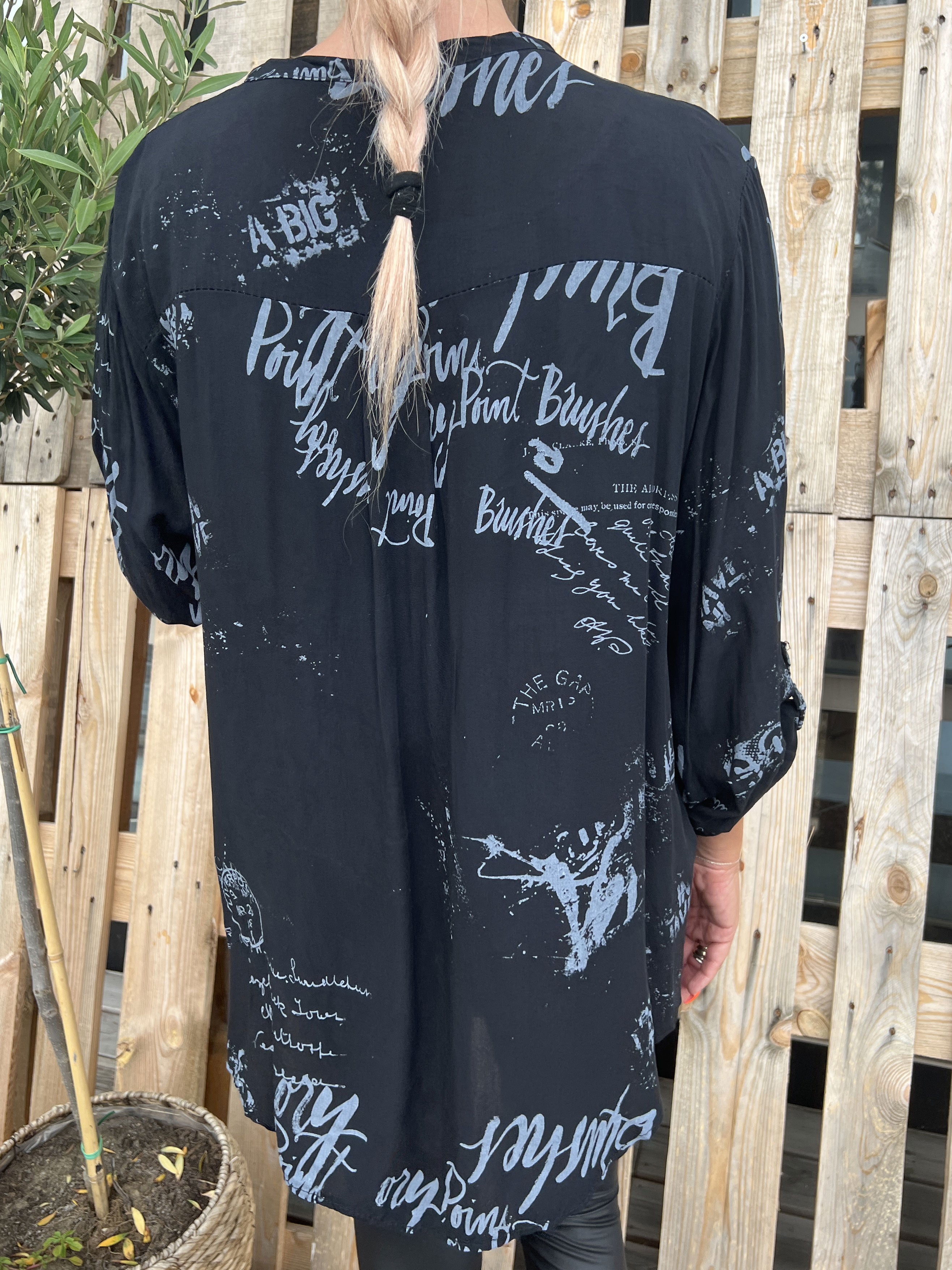 Malone - Skjorte med print og lomme på brystet