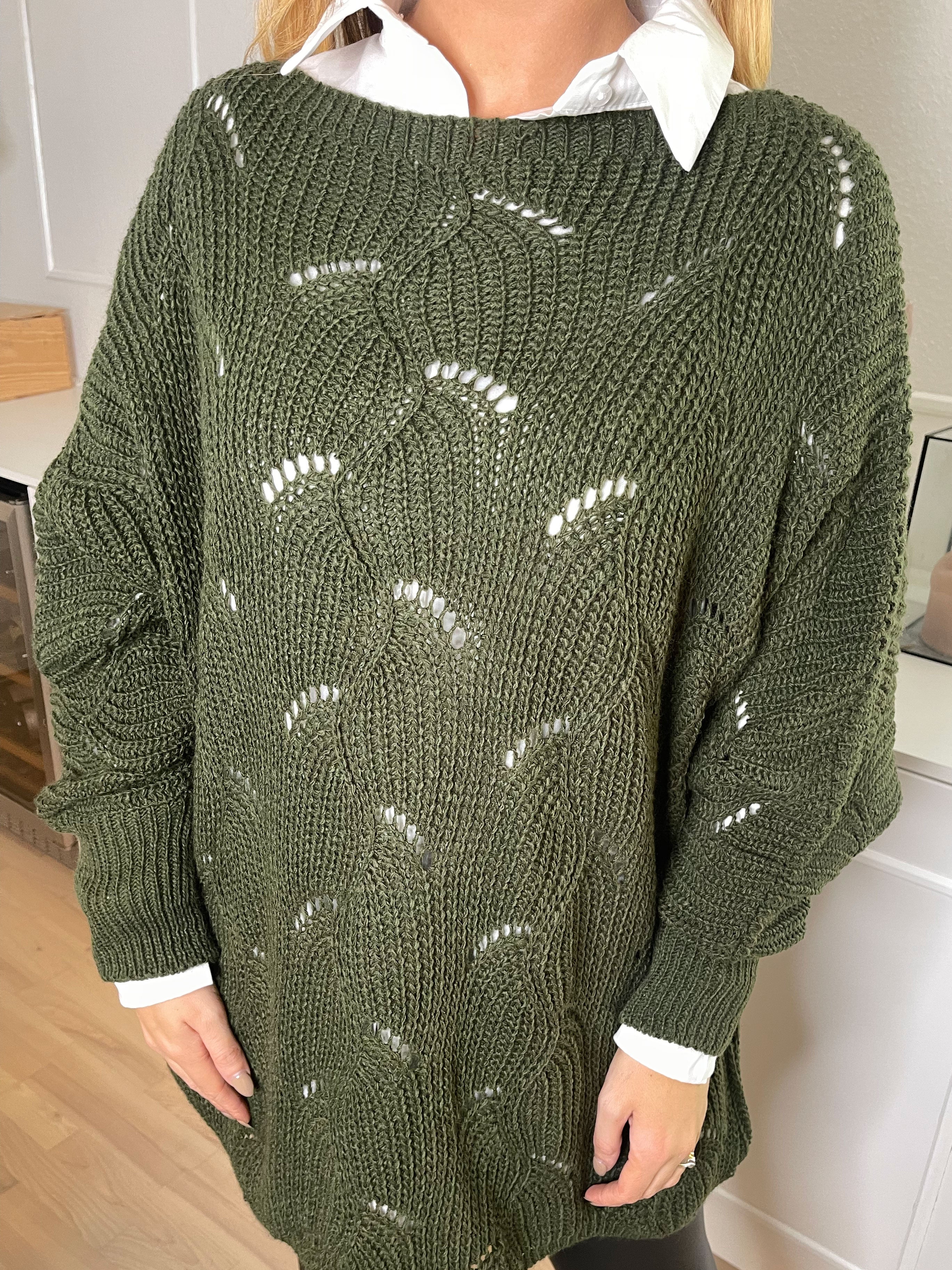 Manja - Strikbluse med hullet mønster