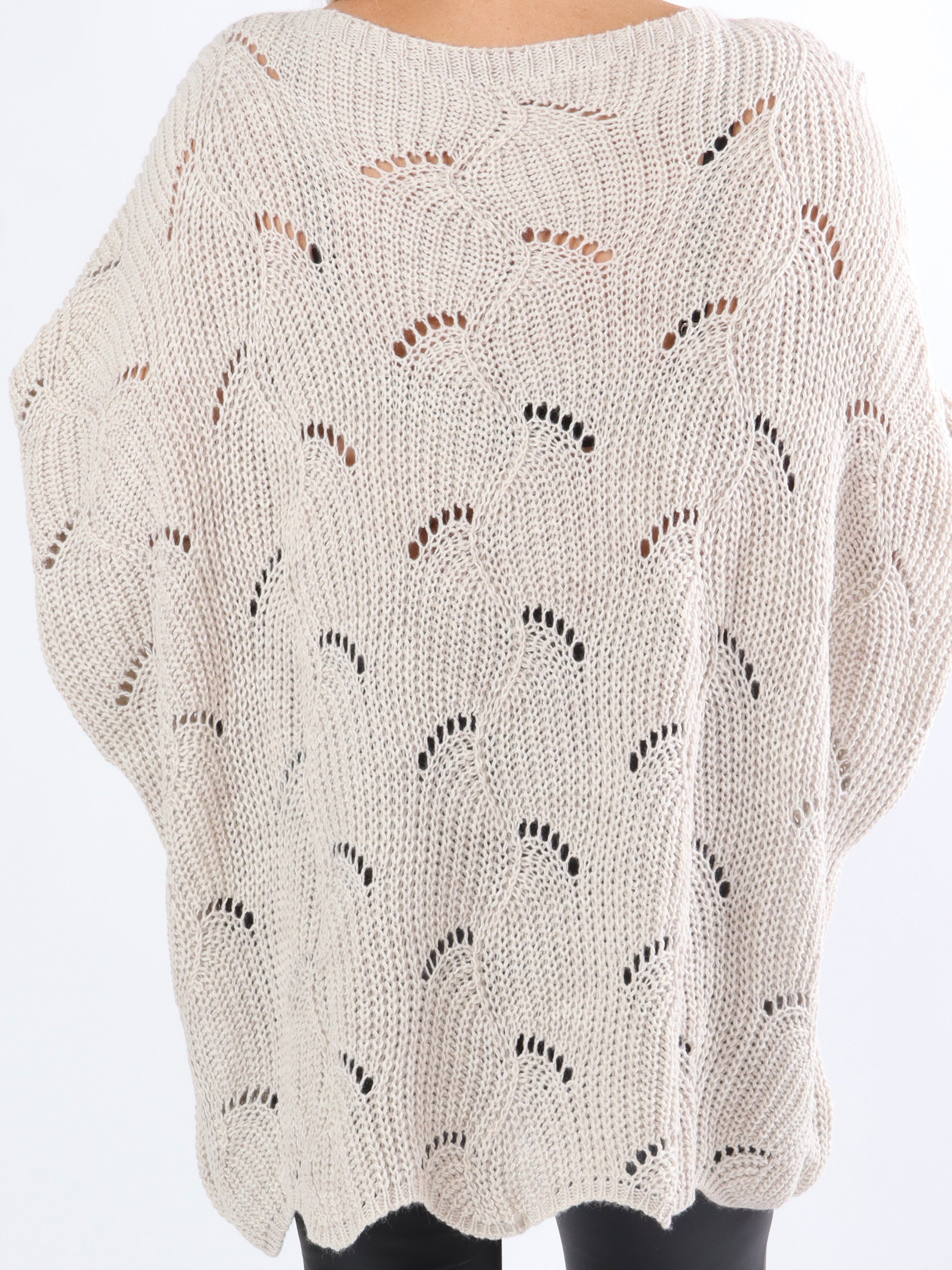Manja - Plus size strik med hullet mønster