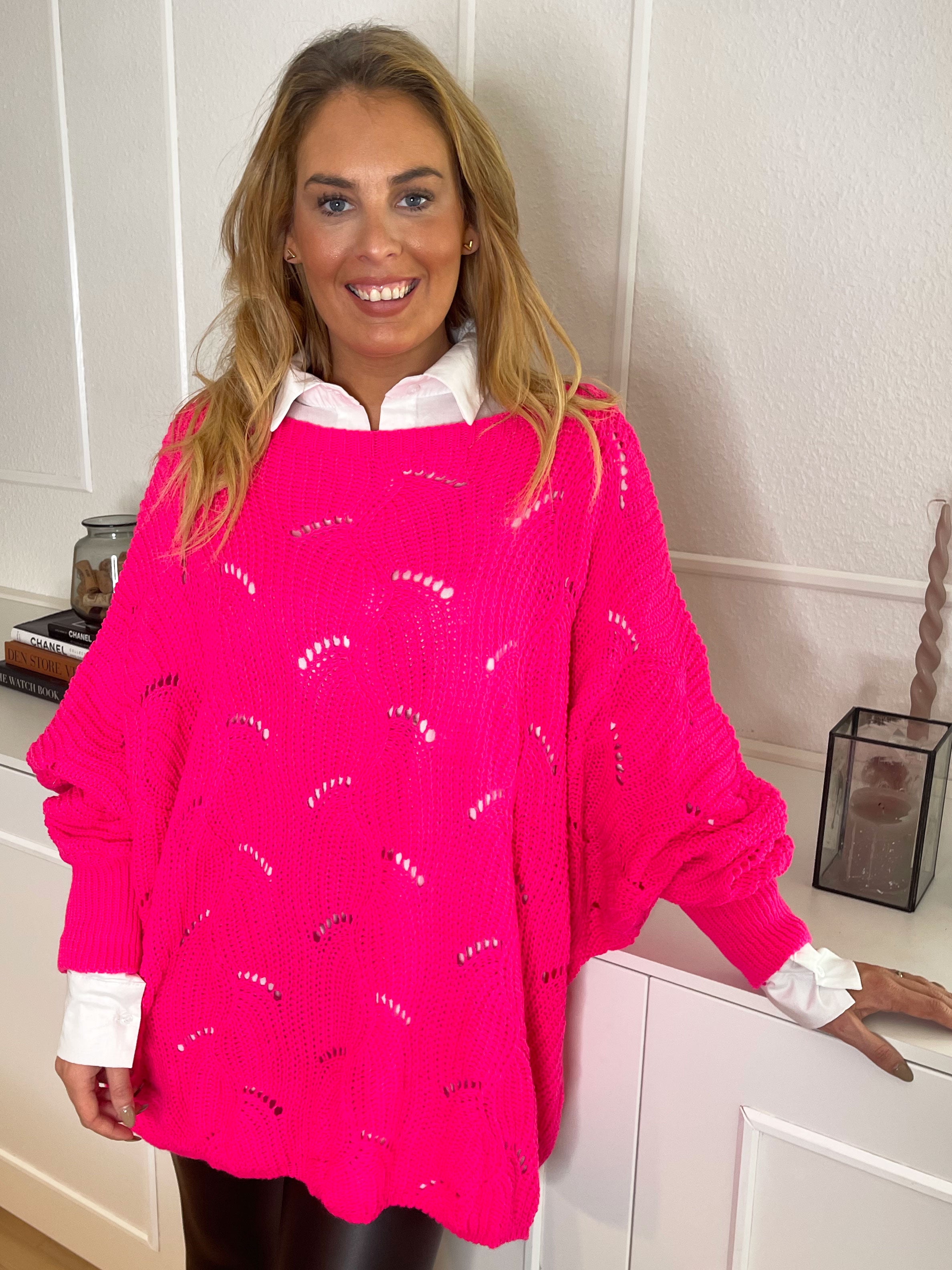 Manja - Strikbluse med hullet mønster