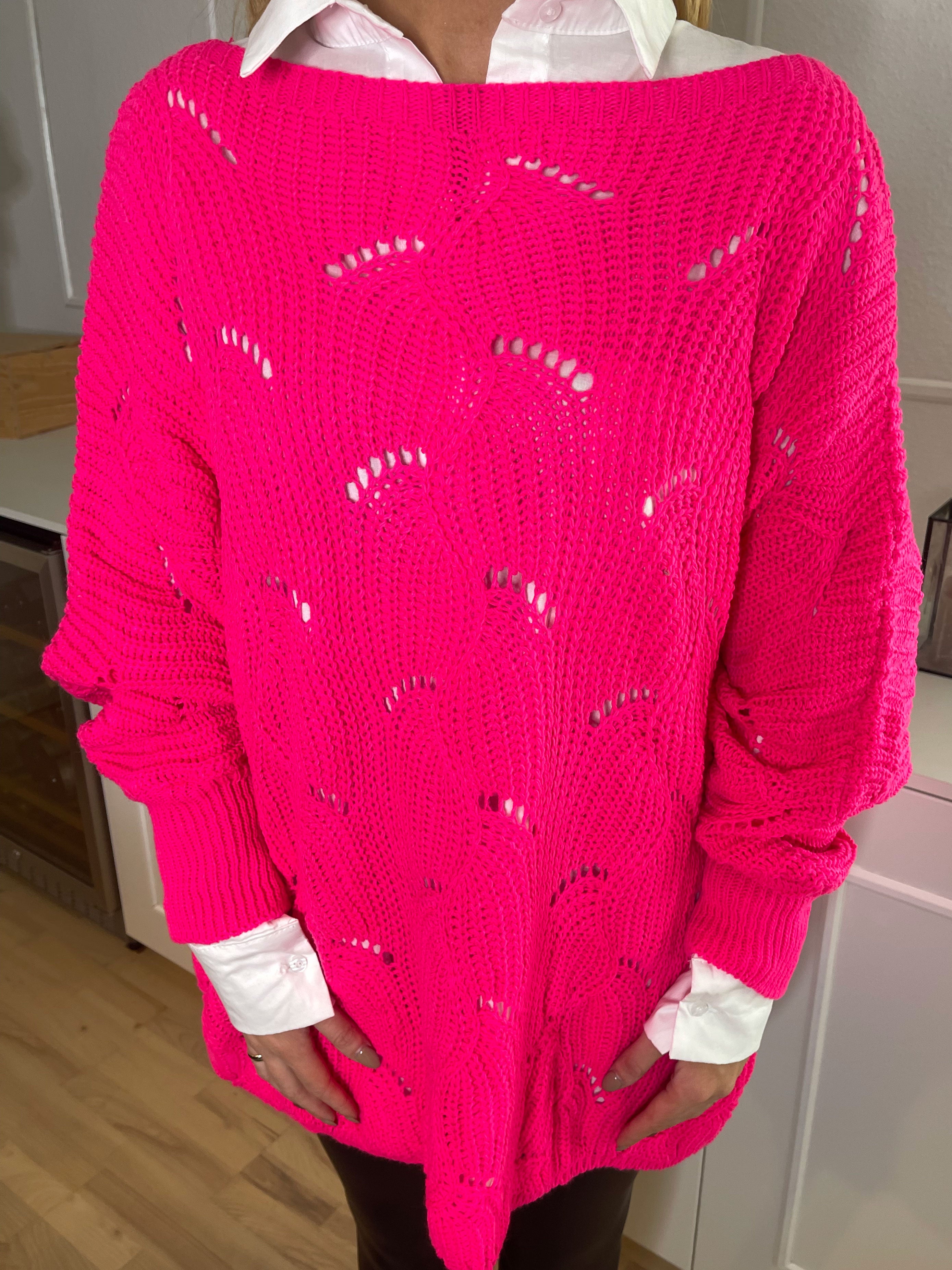 Manja - Strikbluse med hullet mønster