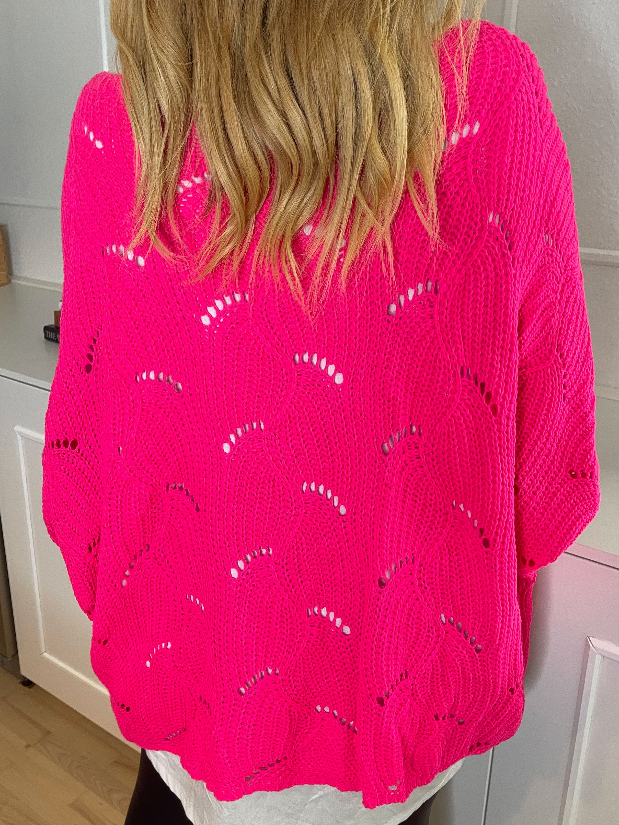 Manja - Strikbluse med hullet mønster