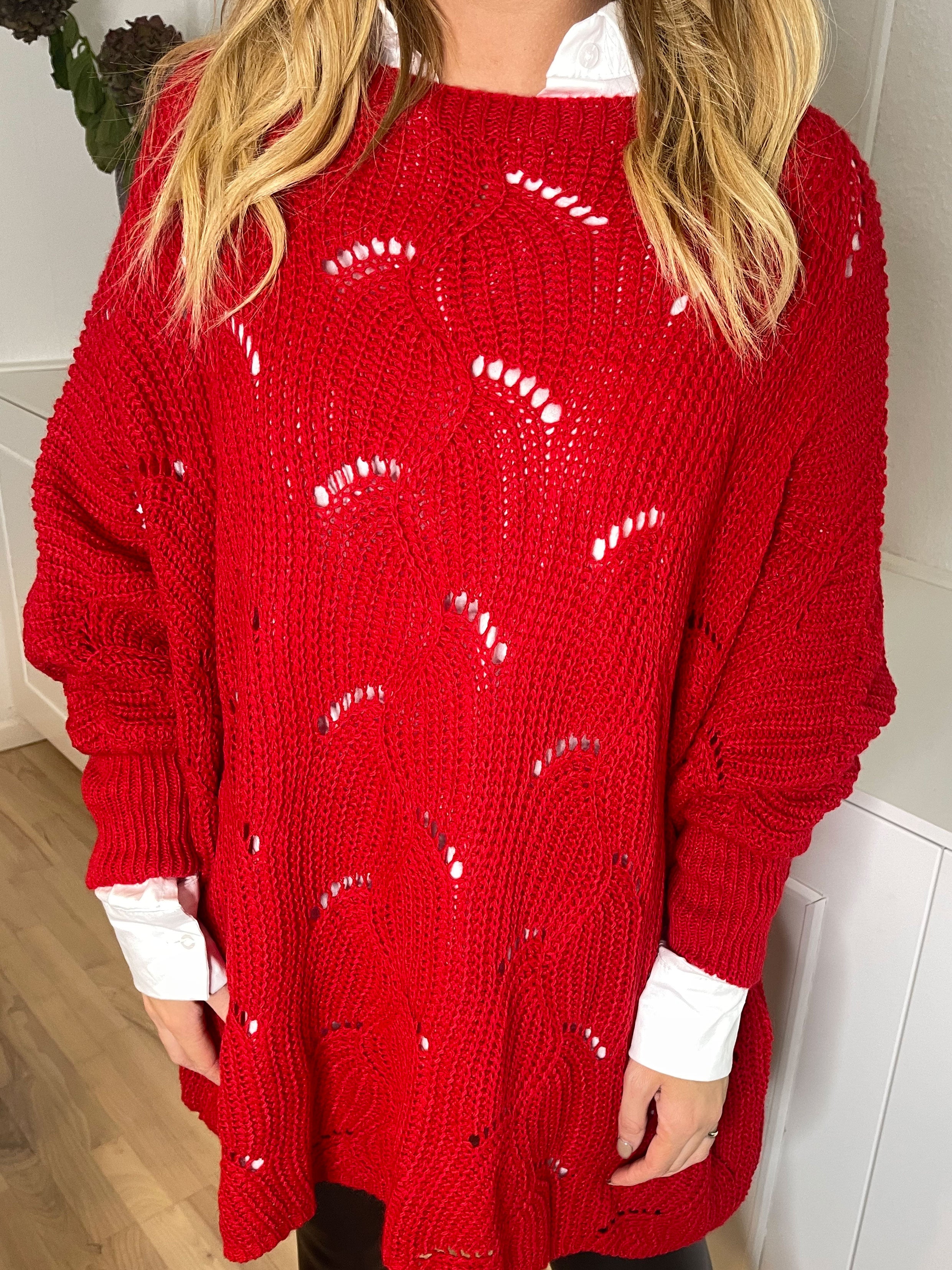 Manja - Strikbluse med hullet mønster