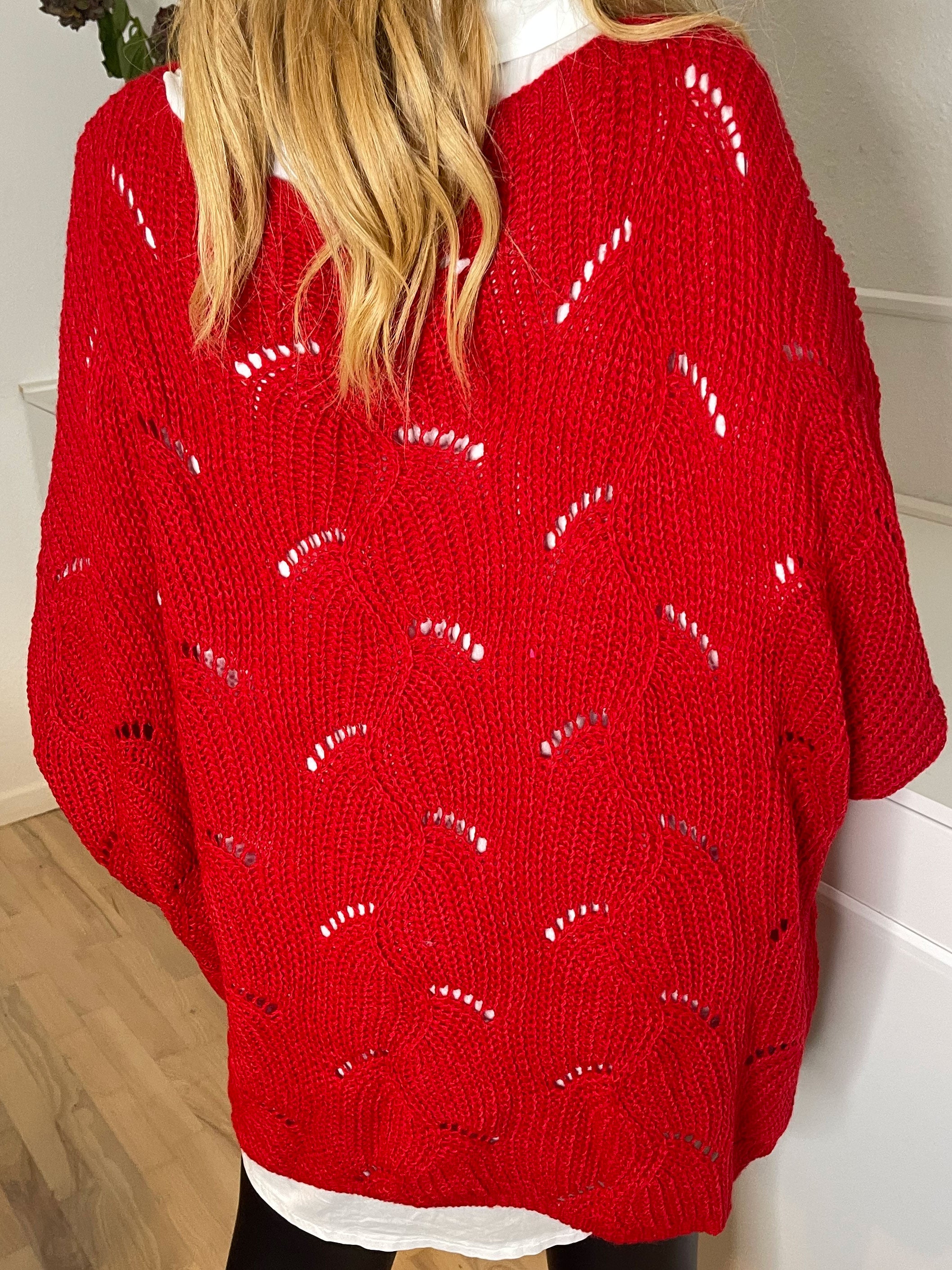 Manja - Strikbluse med hullet mønster