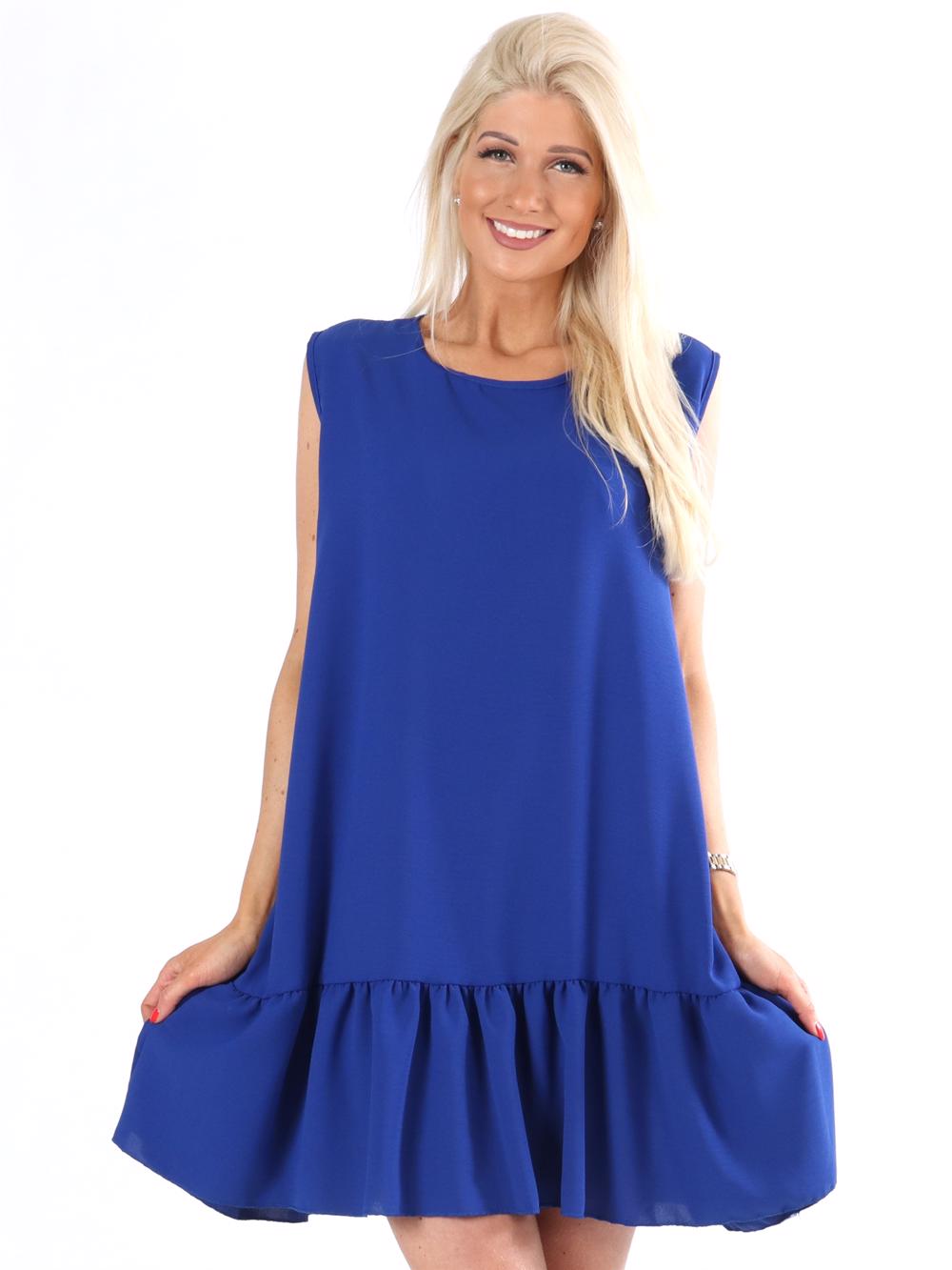 Manola - Kjole i løs pasform med flæsekant forneden