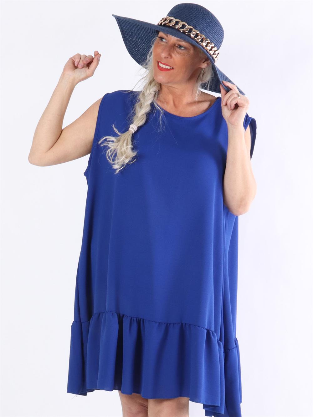 Manola - Kjole i løs pasform med flæsekant forneden